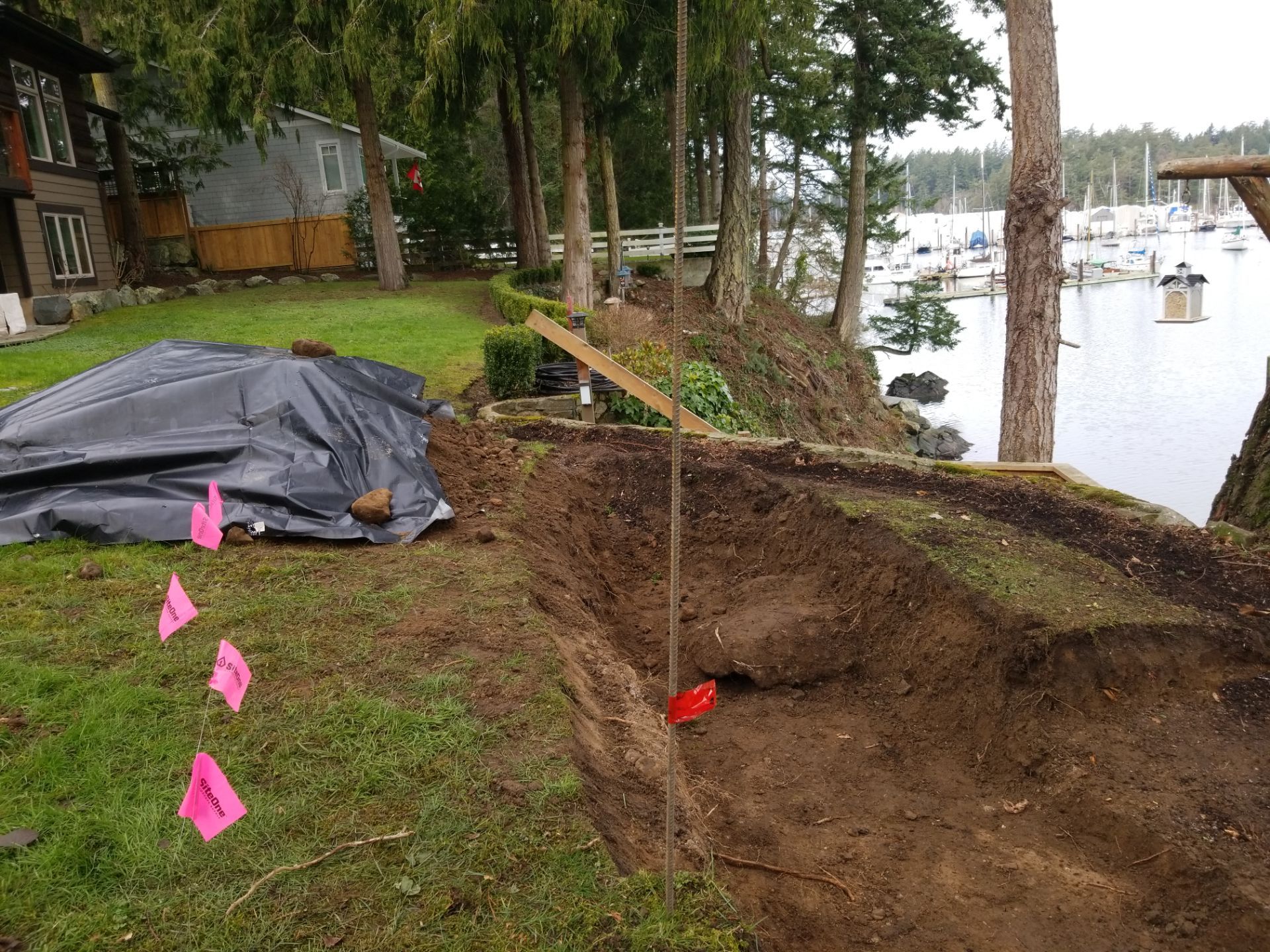 Coastal Landscape Restoration & Retaining Structure - In progress by Habanero Garden and Exterior Care