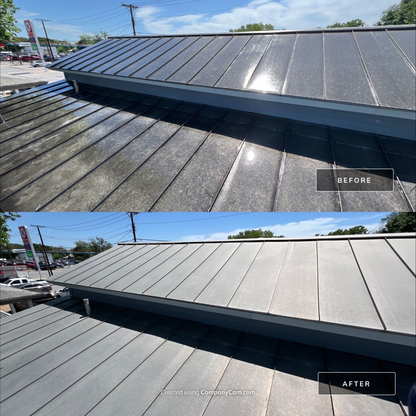 Metal Roof Wash Project in New Braunfels by Bright Choice