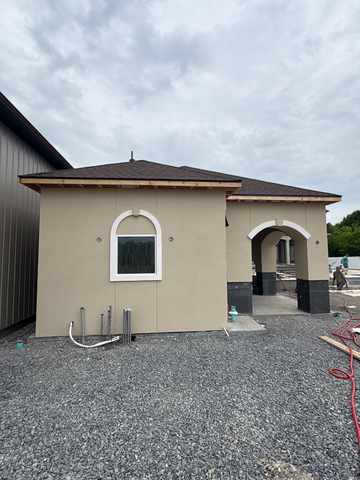 Custom Stucco Pool House and Pavilion Construction in Cross Plains by U.S. Exterior Solutions