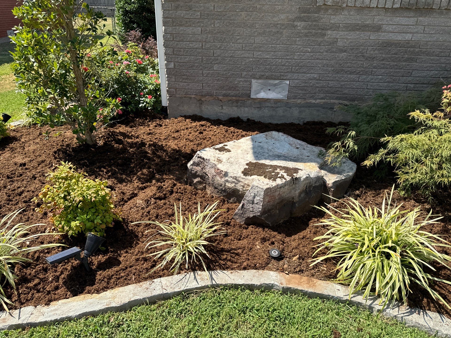 Landscape using Crepe Myrtle Plant by Clays Services Inc