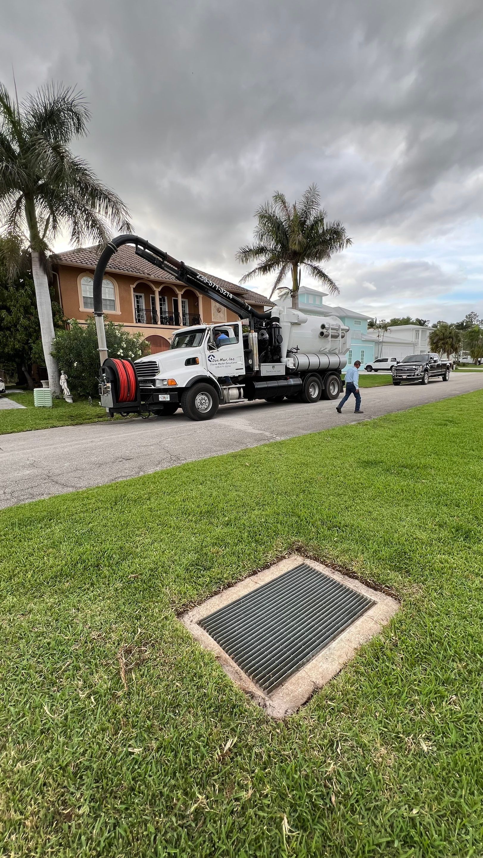 Naples Private Airport Community Catch Basin Cleaning by APS Power & Water