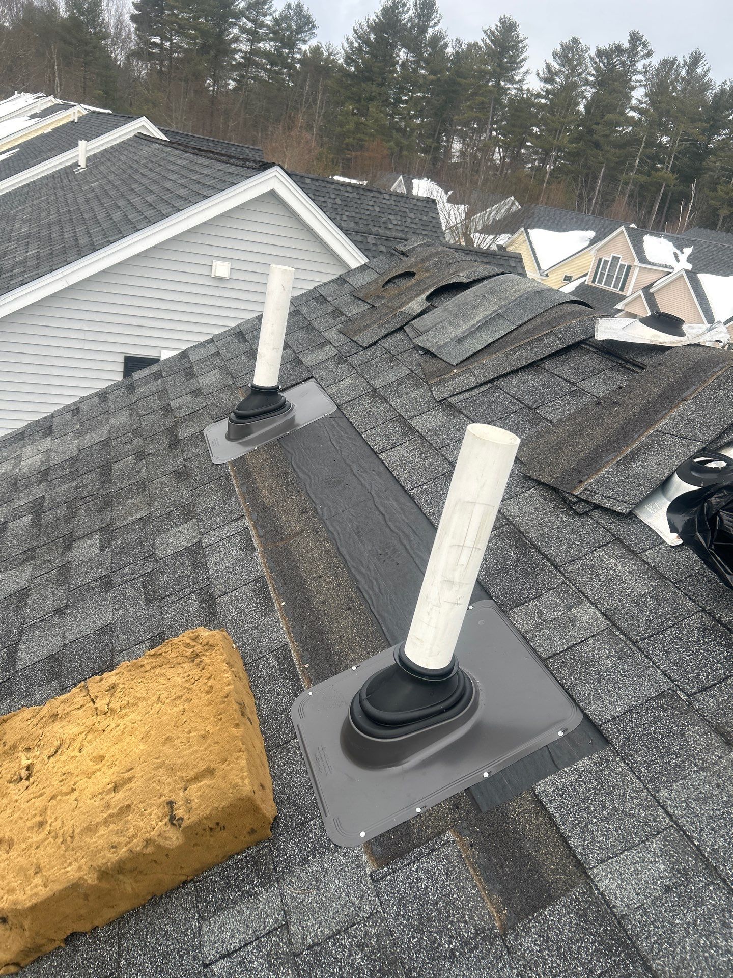 Ice Dam Removal, Snow Removal & Pipe Boot Replacement in Tyngsborough, MA by Mighty Dog Roofing of Greater Middlesex County