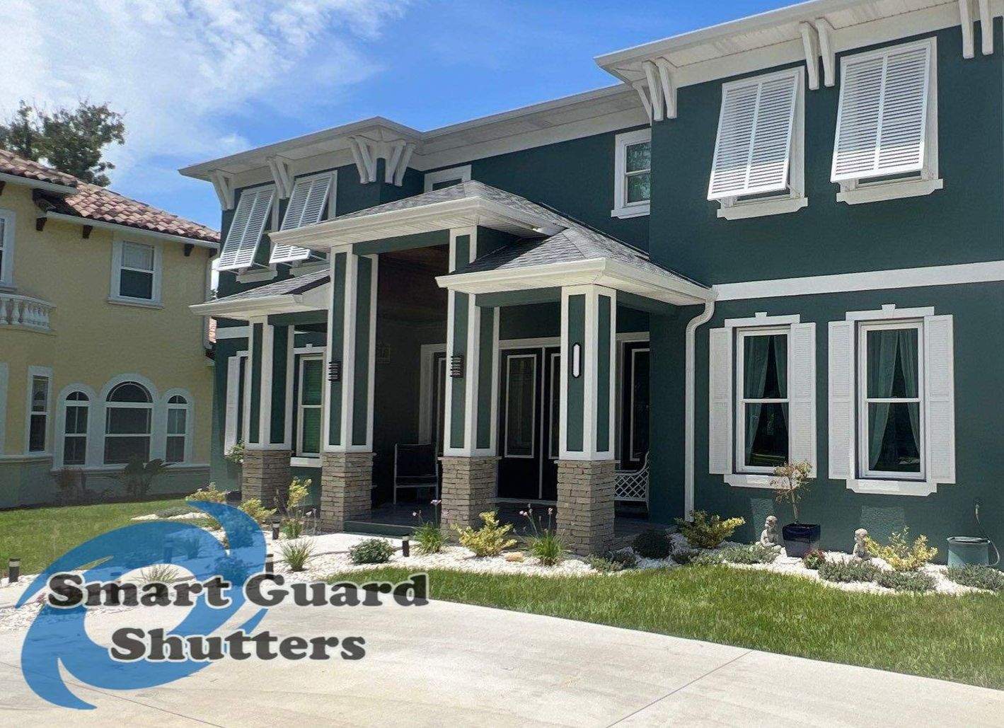 Decorative Bahamas in Signal White by Smart Guard Shutters