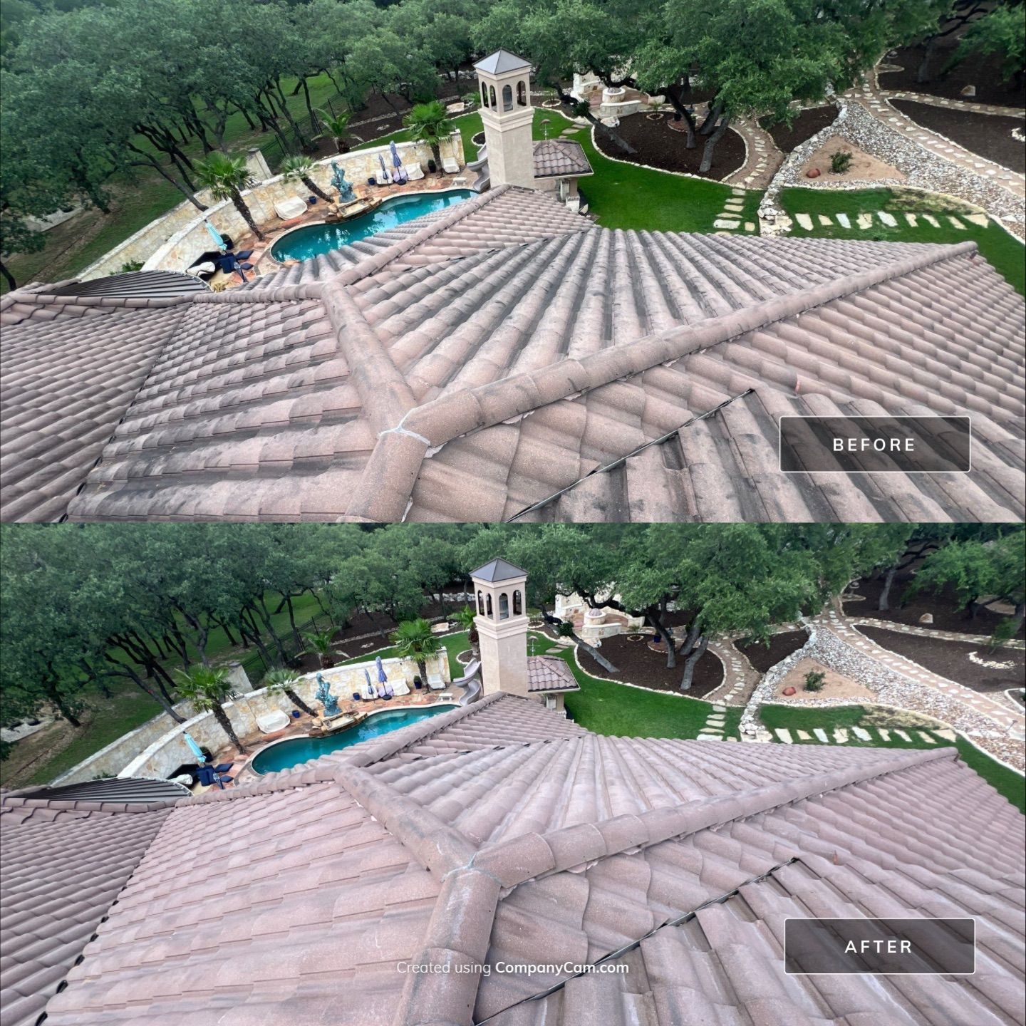 Tile Roof Washing Project in Garden Ridge by Bright Choice