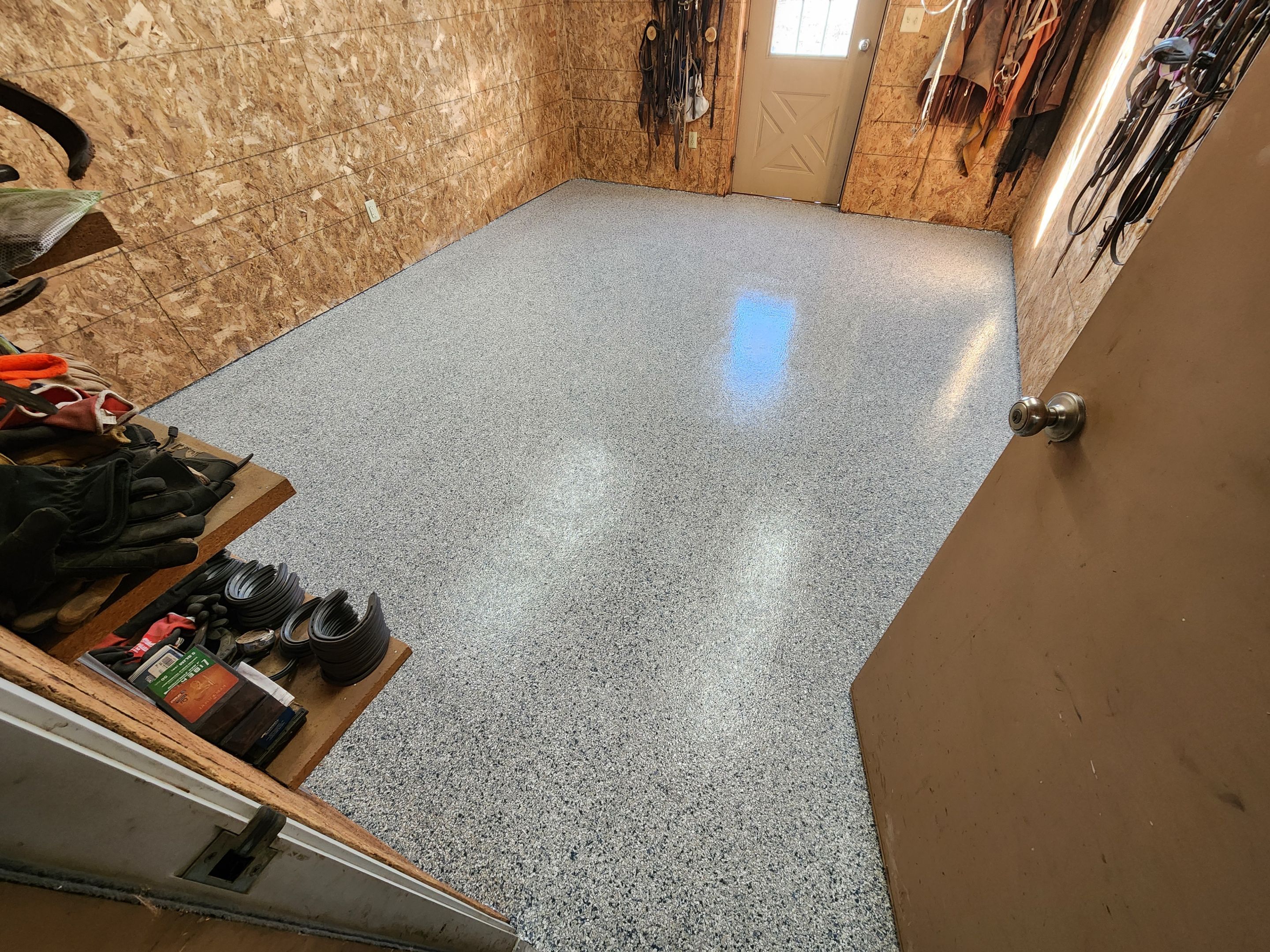 Basement using Tidalwave by Select Painting, Coatings & Garage Cabinets