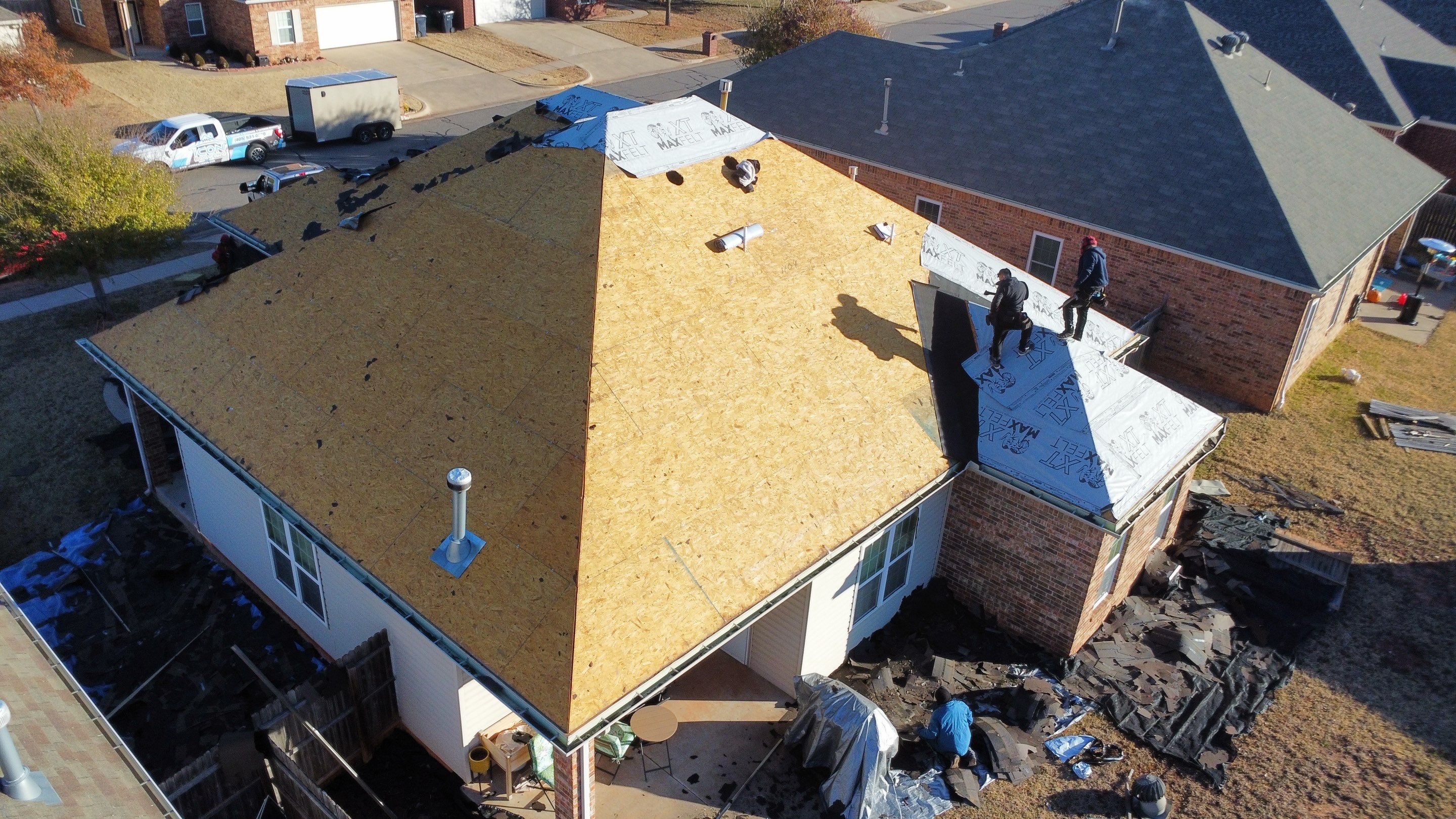 Install of Roofing system after tornado in oklahoma city! by Icon Roofing And Construction