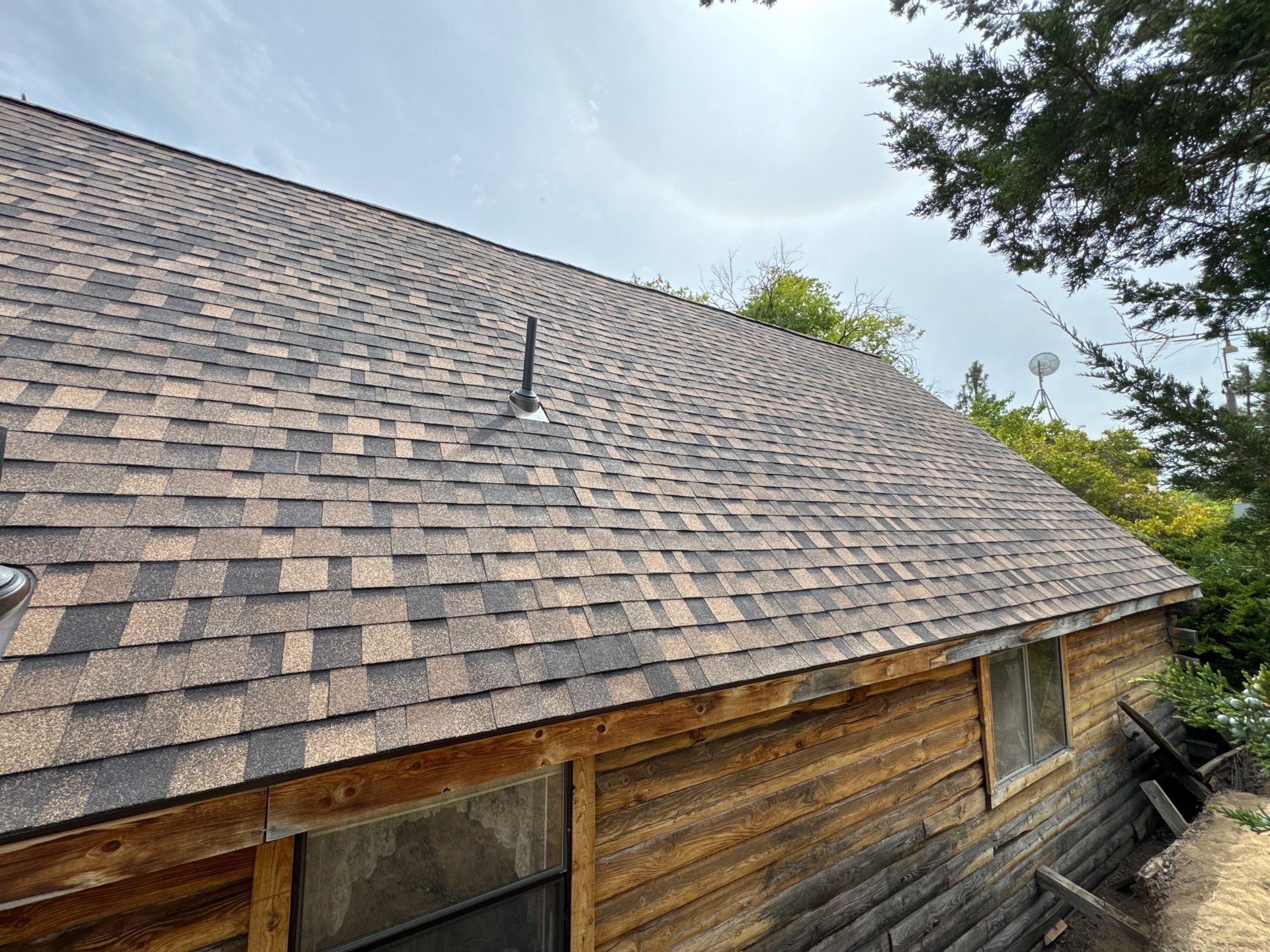 Architectural Shingle Roof Replacement for Boise Log Cabin Home by Olive Roofing