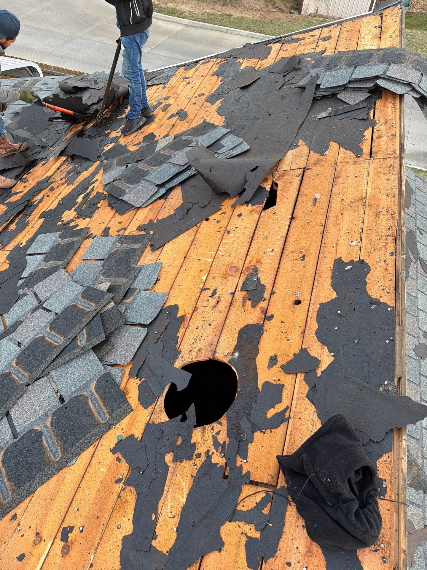 Buh-bye space decking!  by BANA Roofing and Solar Supply