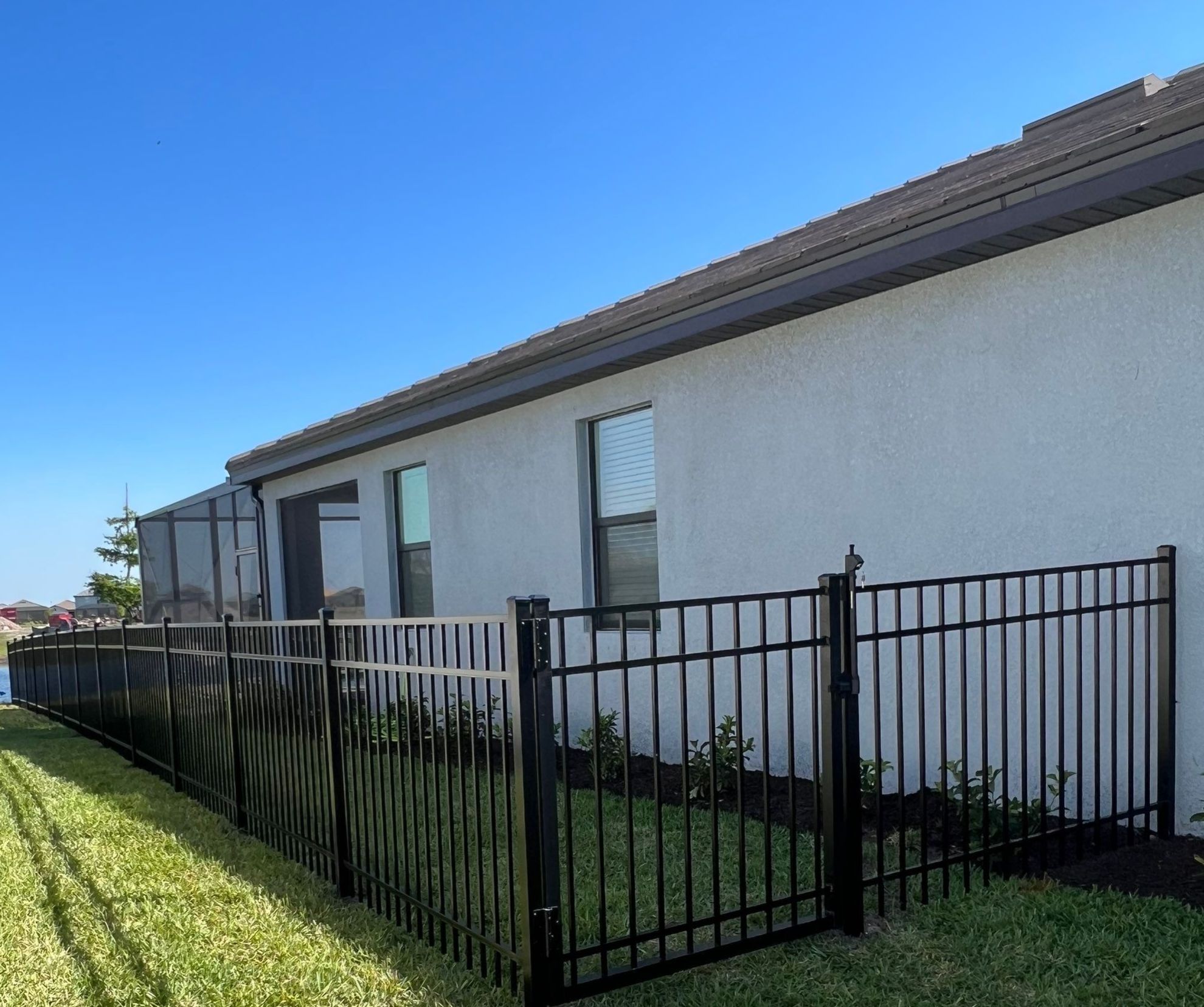 Aluminum Fence Installation using Black 3 Rail Aluminum Fence by Asap fence and gates, LLC