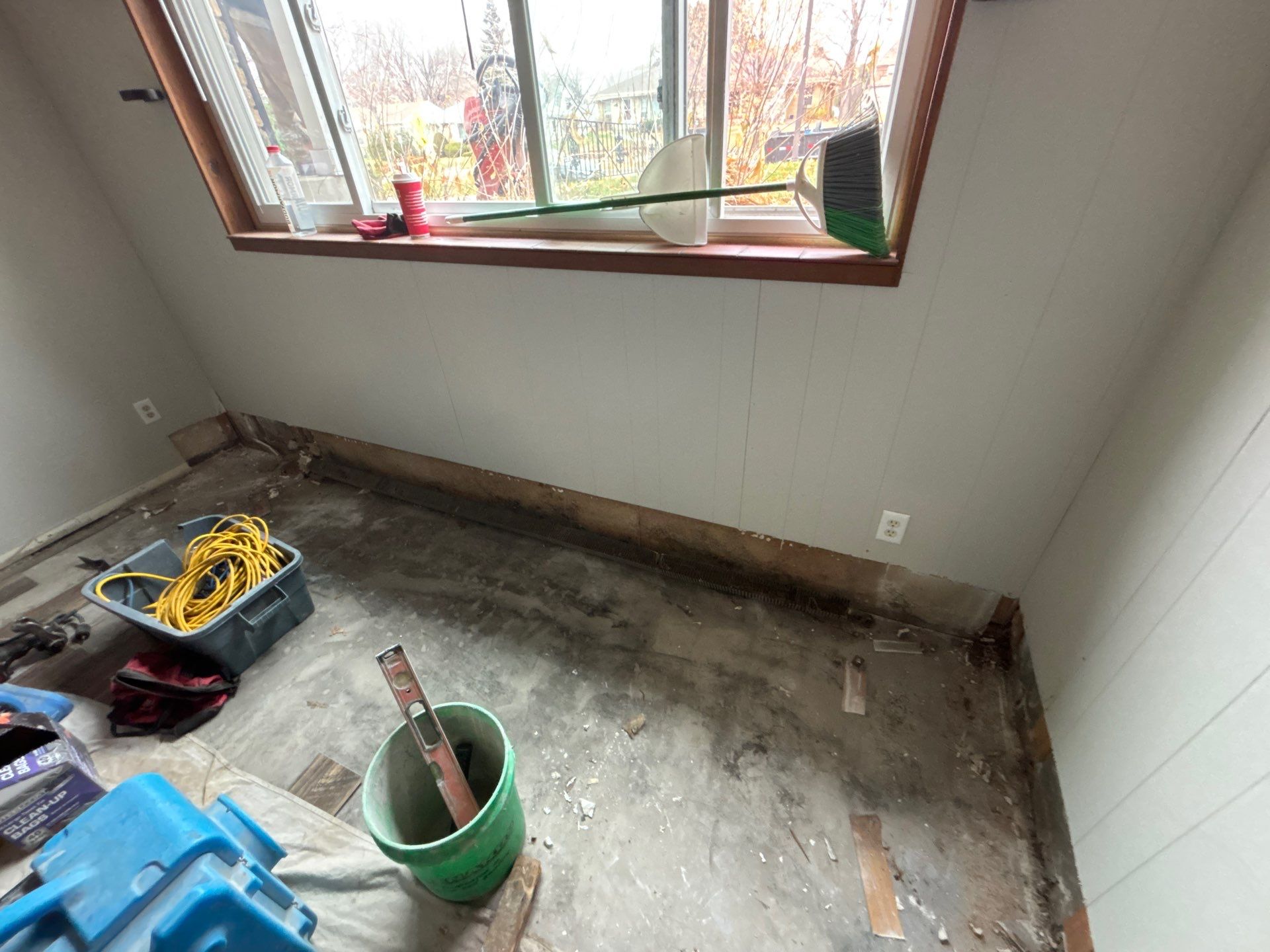 Drain tile and sump pump for George by Waterproofing Northeast