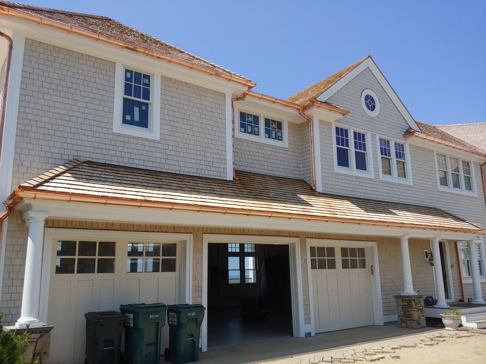 Gutter Installation using 6" Half Round Copper Gutter in East Sandwich, MA by Gutter Pro Enterprises
