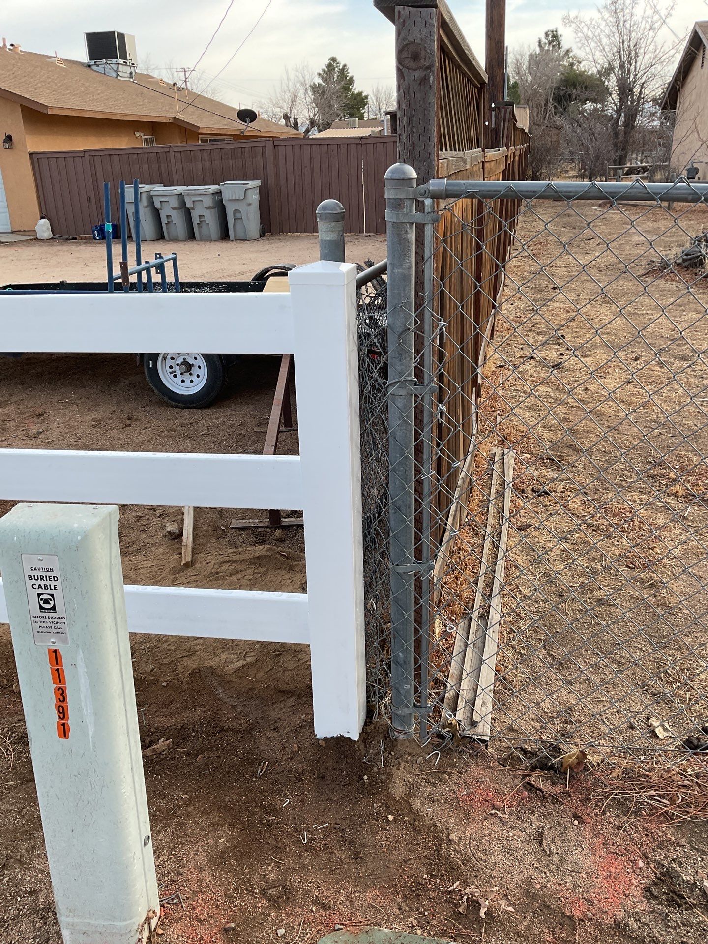 Fence Installation using Ranch Style Vinyl by Fence Guys Inc.