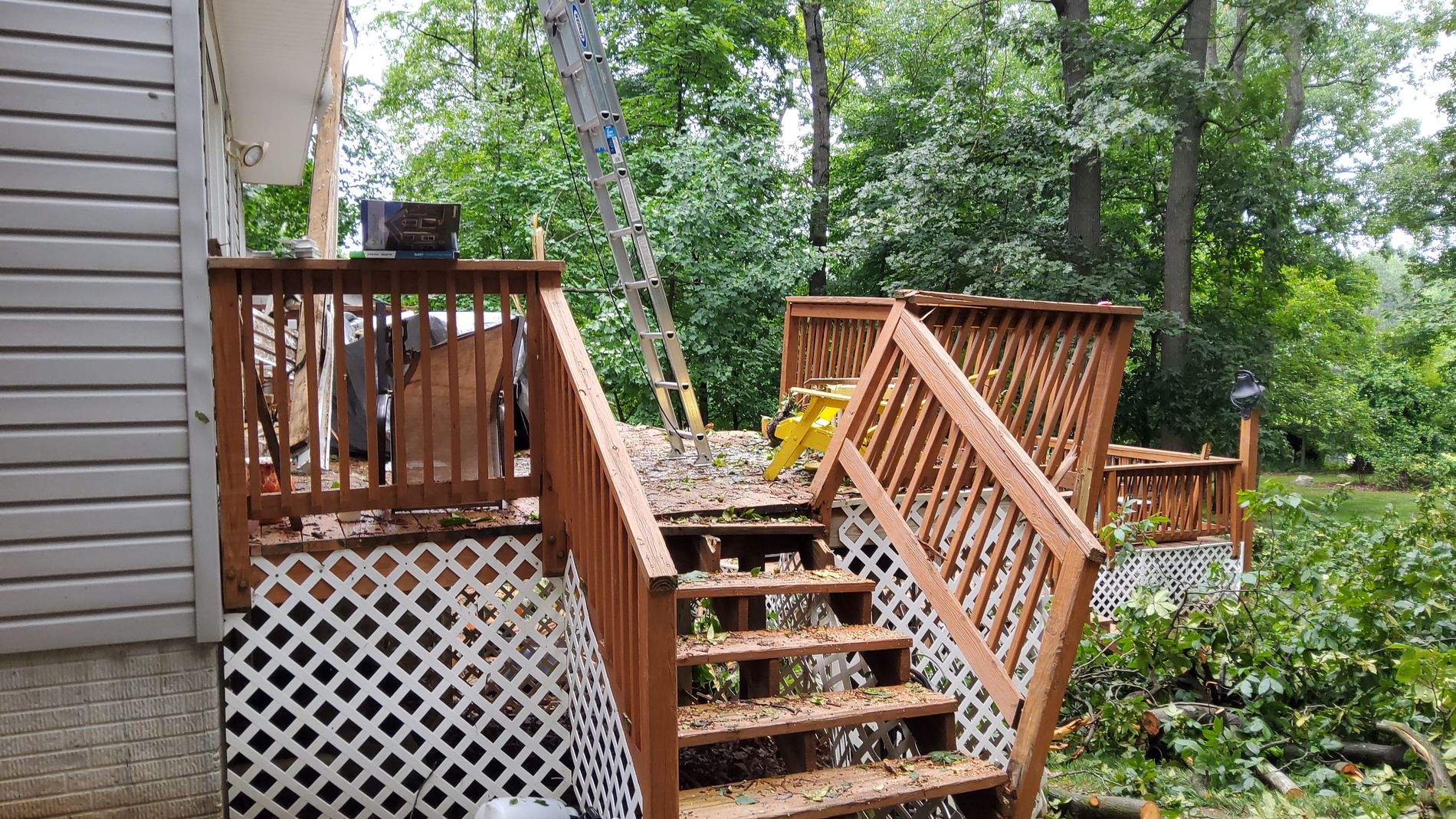 Rebuild deck, exterior wall repair and sliding glass door by Roof Right Inc