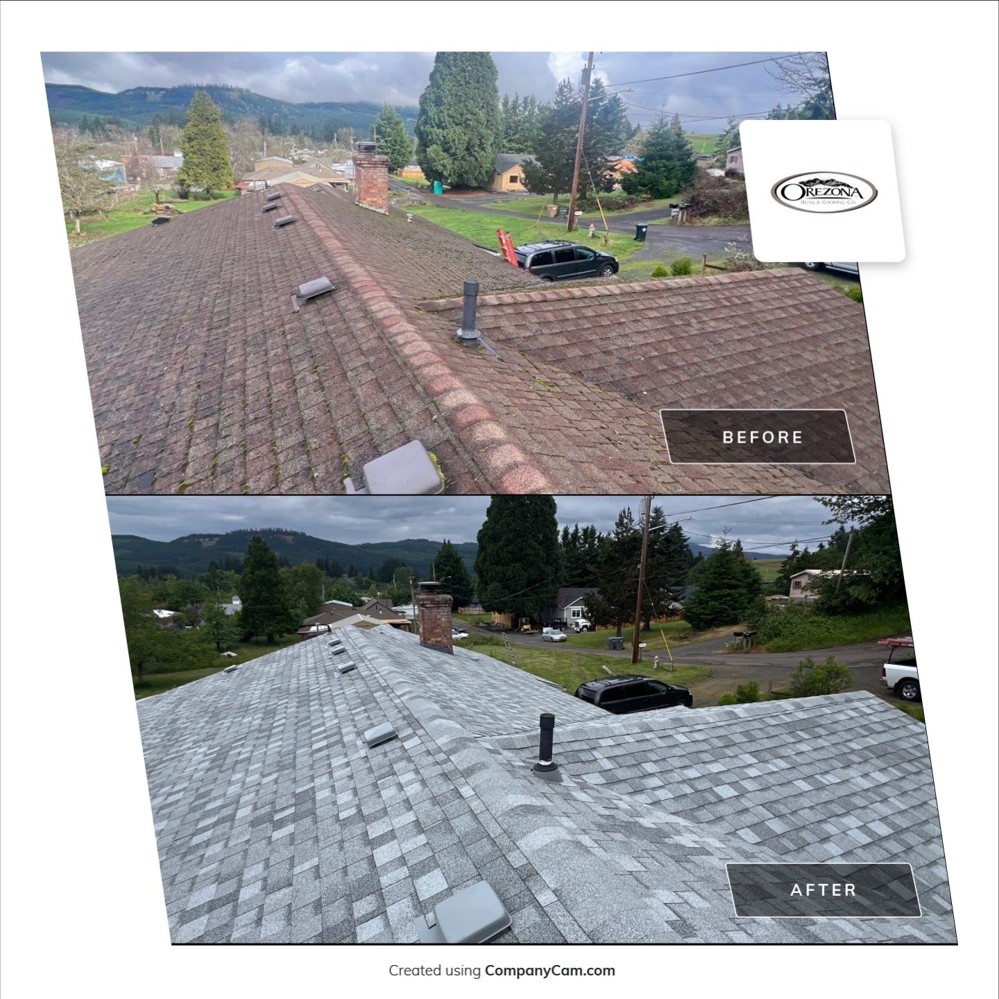 Residential Roofing Installation using IKO Dynasty (Color: Frostone Grey) by Orezona Building & Roofing Company, Inc.