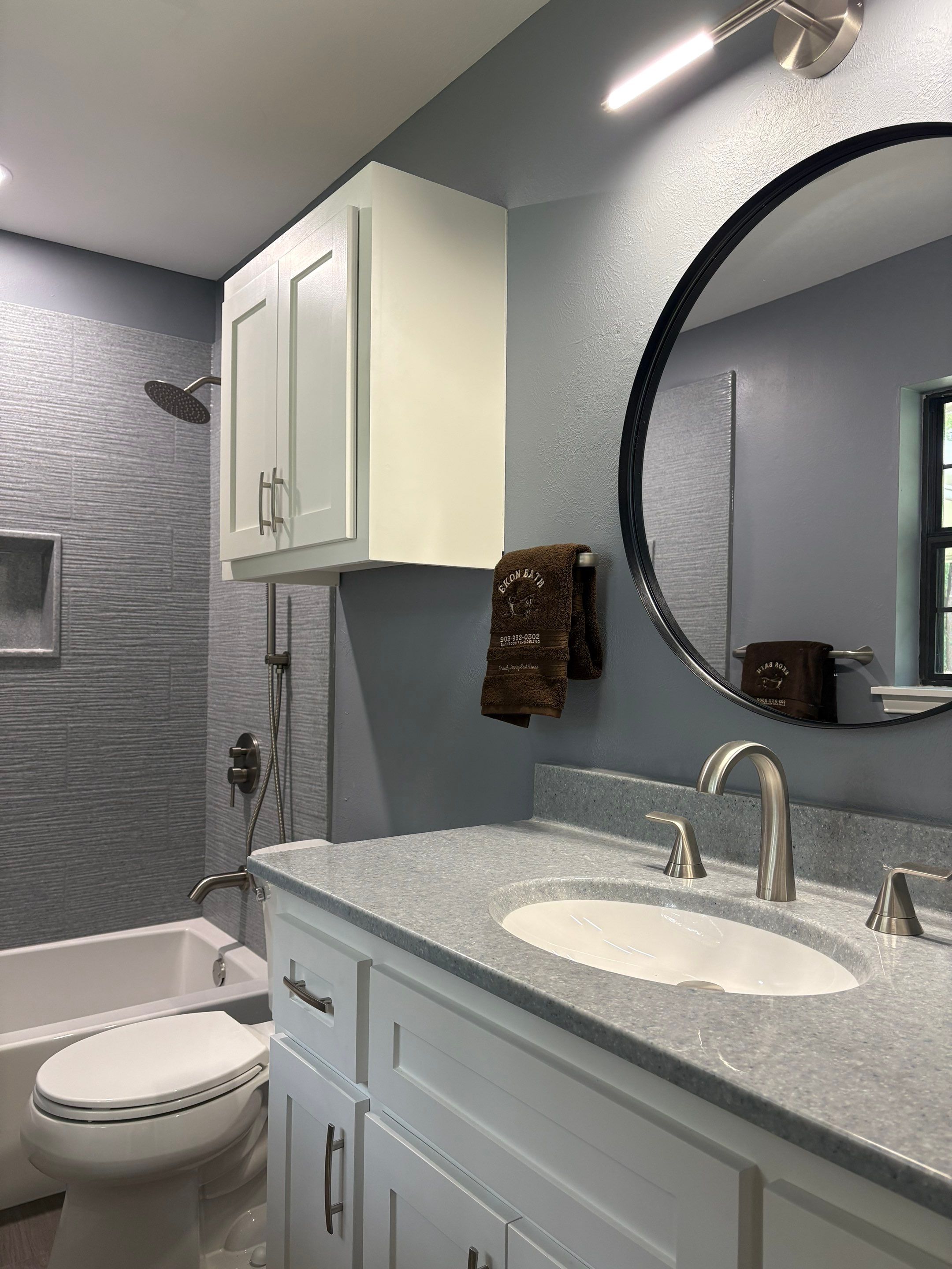 Bathroom Remodel using The Onyx Collection by Ekon Bath, LLC