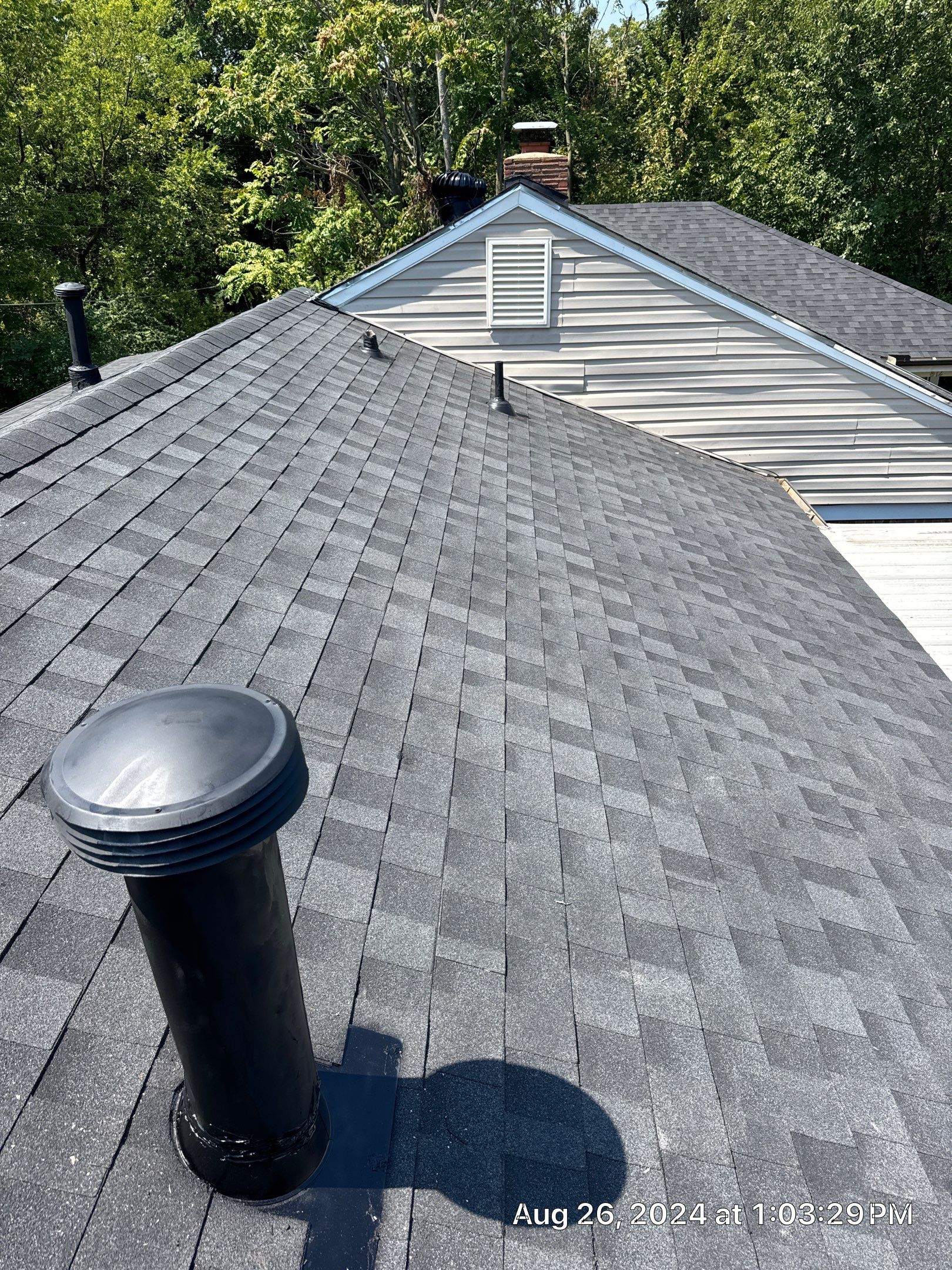 Reroof using IKO Granite Black by Castillo Roofing