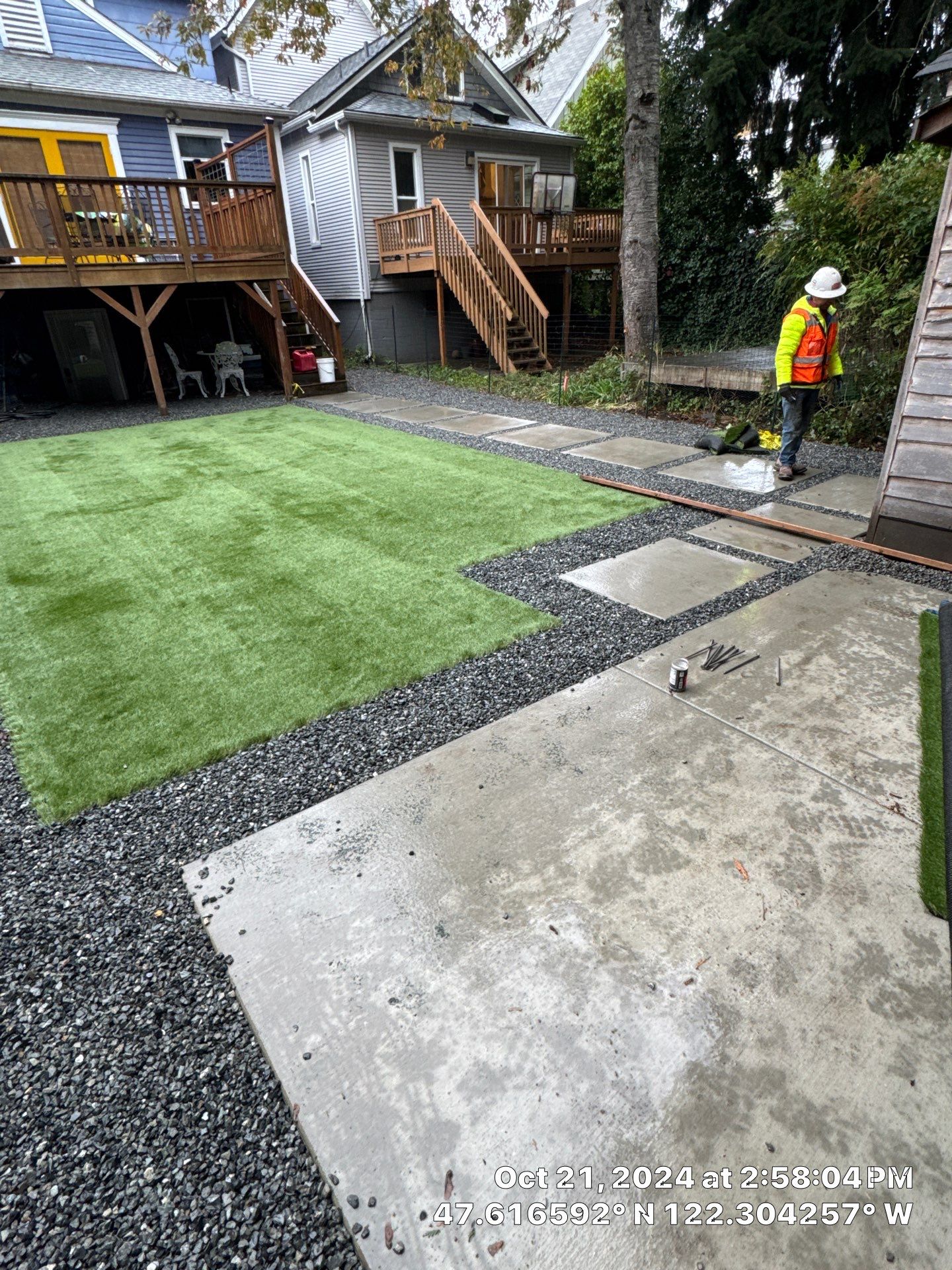 Turf Installation, Retaining Wall & Concrete Walkway | Seattle  by Jireh Asphalt & Concrete Inc 