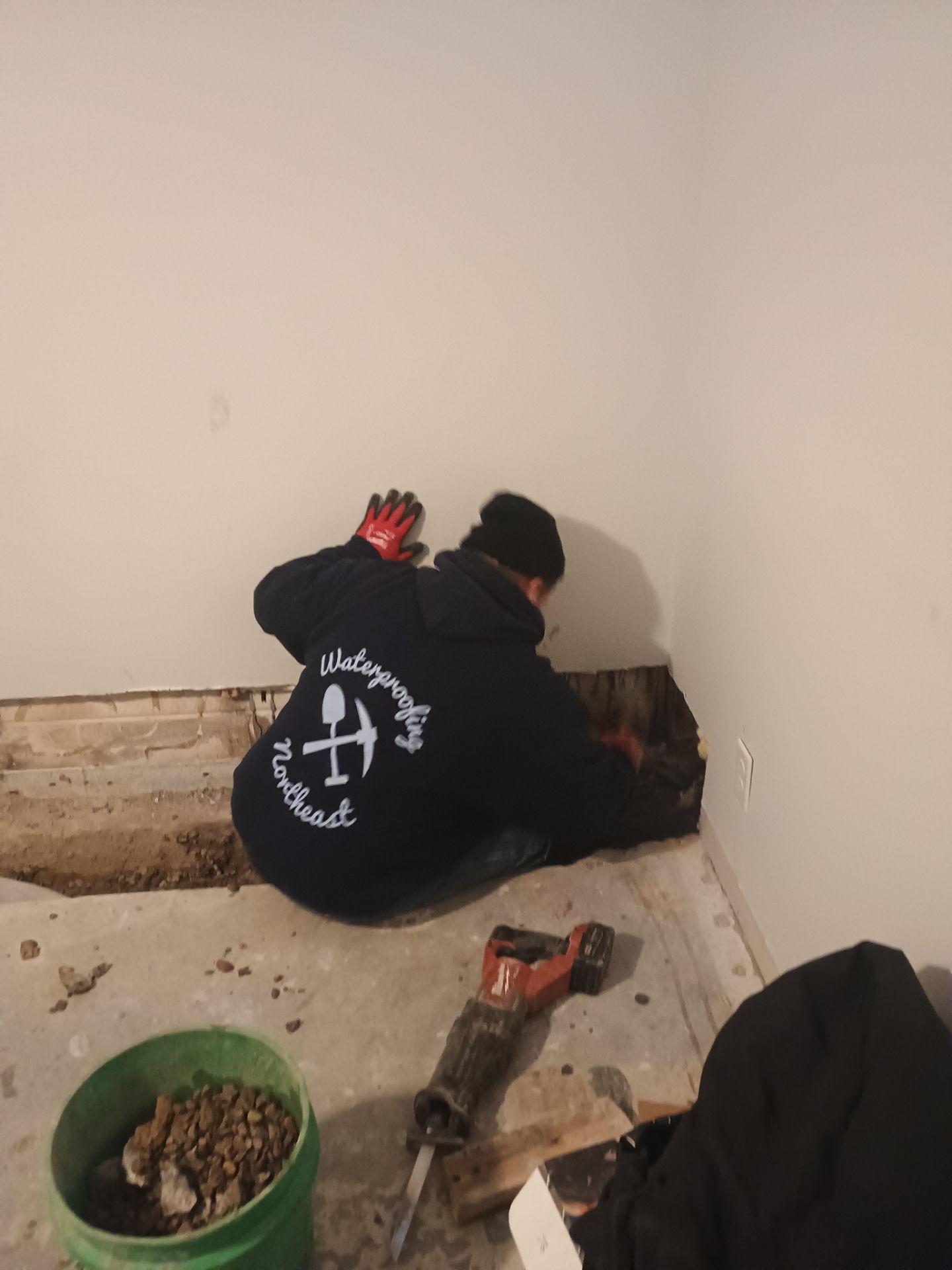 Drain tile for Kael in New Brighton by Waterproofing Northeast