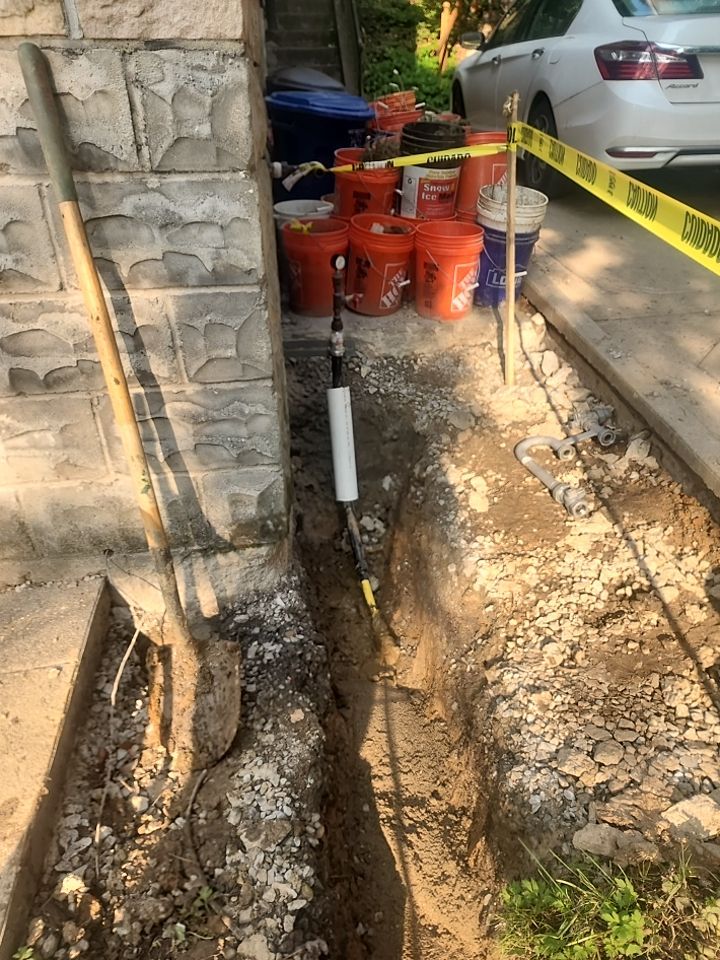 Replace failed gas line from gas connection at street to new meter by Sureway Comfort John Wilcox Plumbing Heating Cooling