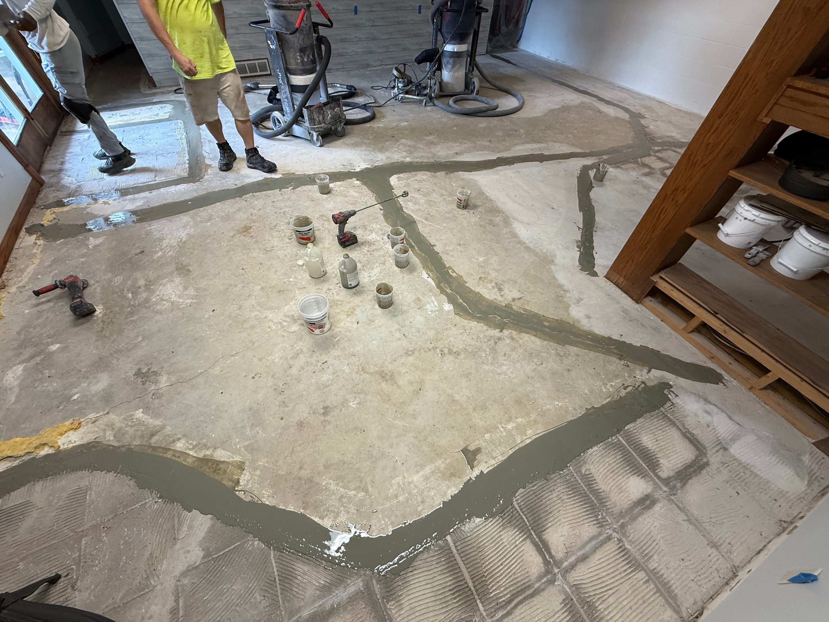 Solid Color Concrete Floor Coating for Renner Basement by Select Painting, Coatings & Garage Cabinets