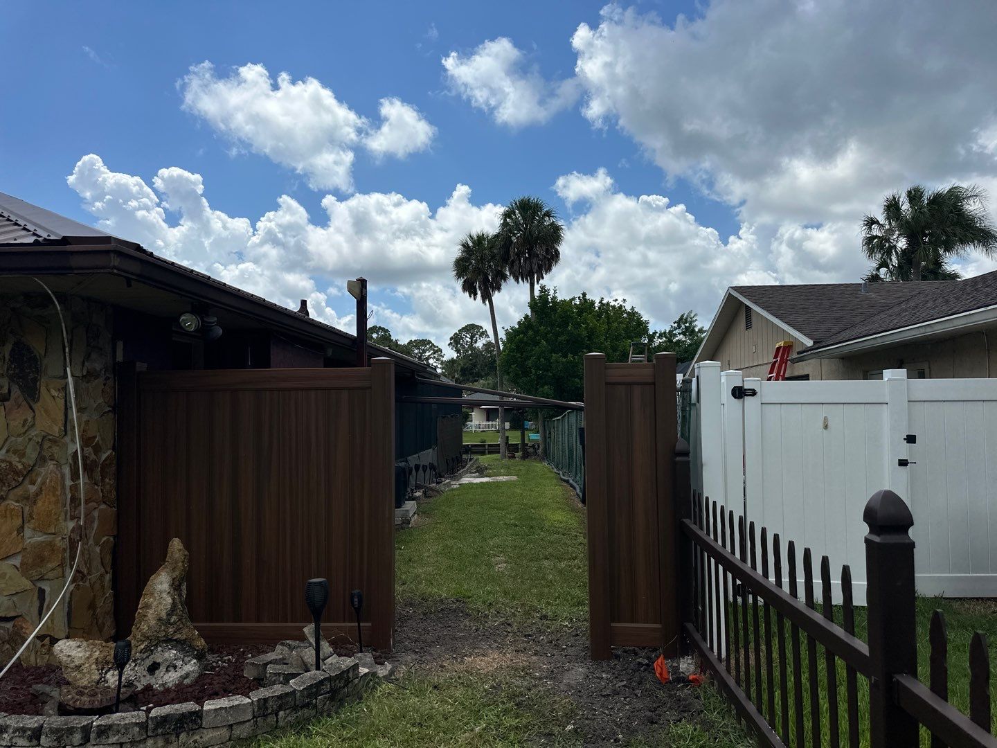 Vinyl Privacy Fence using 6Ft Professional Grade Mocha Walnut Privacy Fence by Asap fence and gates, LLC