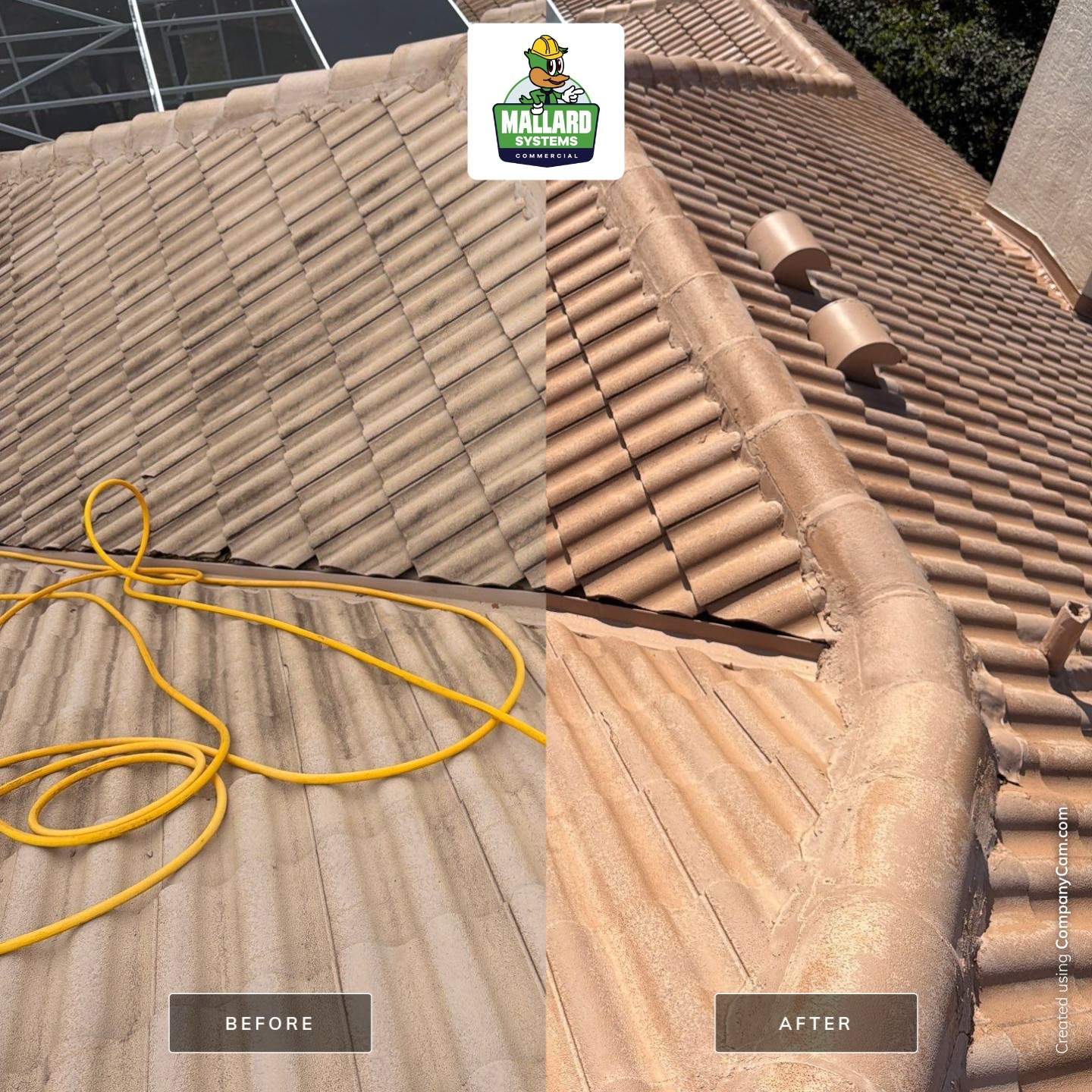 Barrel Tile Roof Cleaning by Mallard Systems