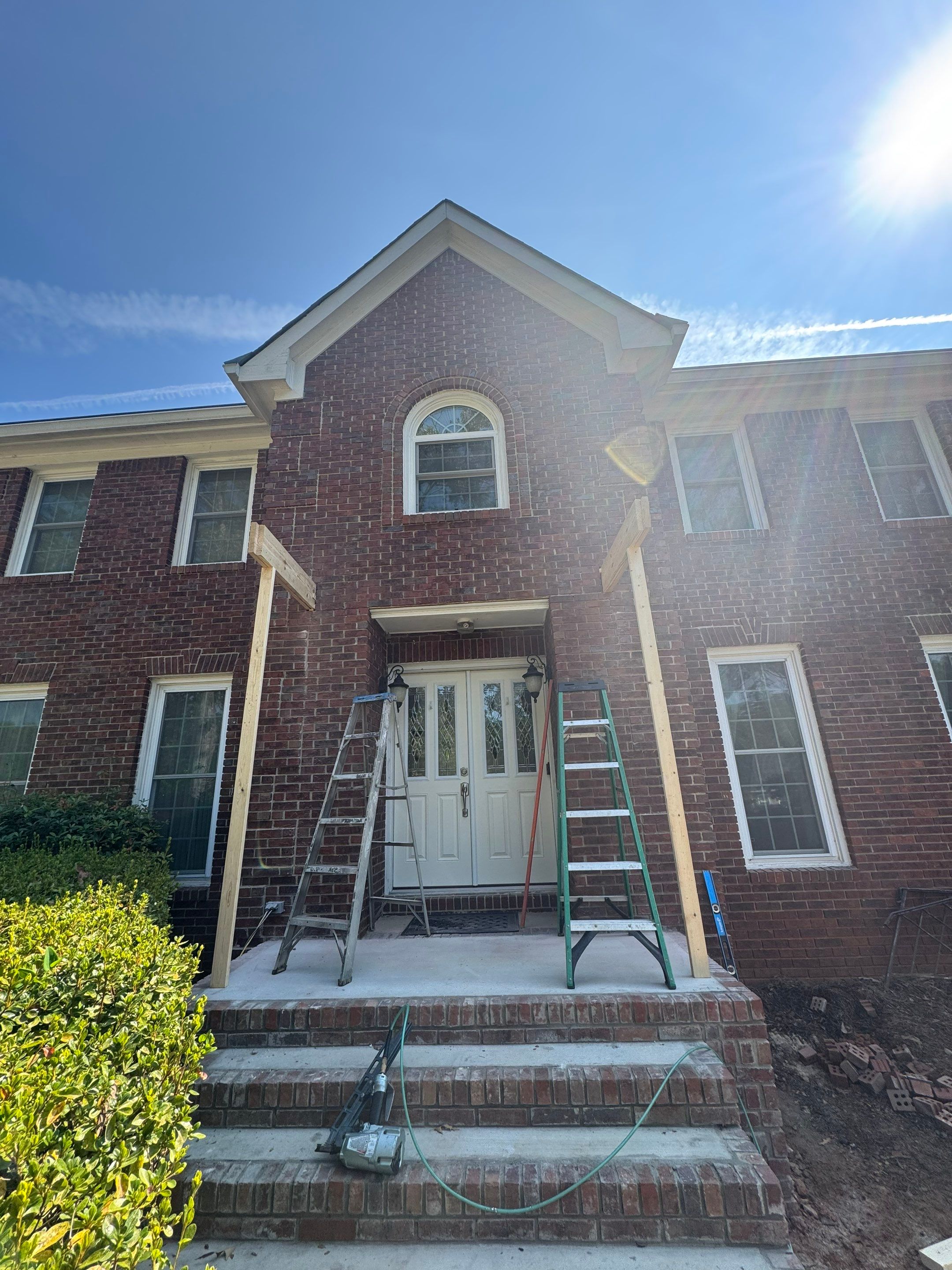 Custom Front Entry Portico Installation in Marietta by Swift Home Renovations 