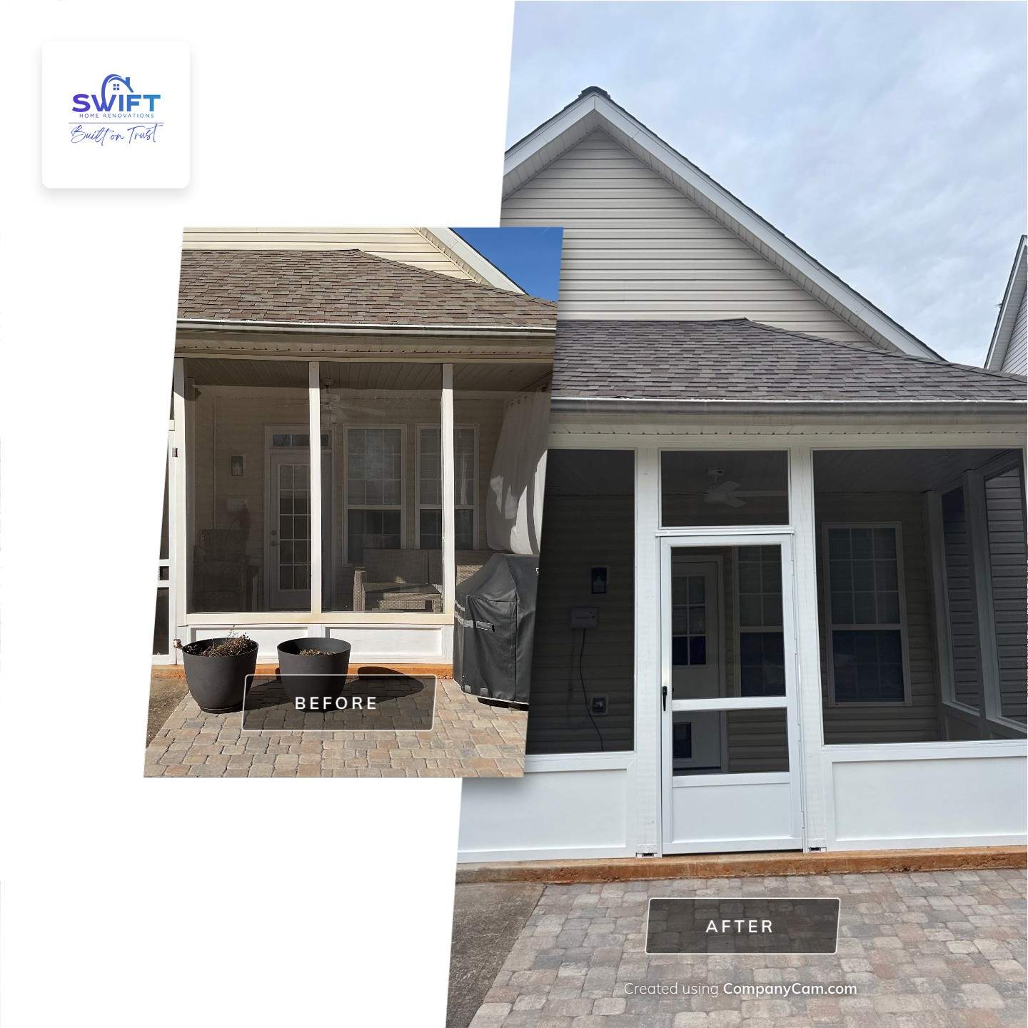 Screened-In Porch Installation in Smyrna by Swift Home Renovations