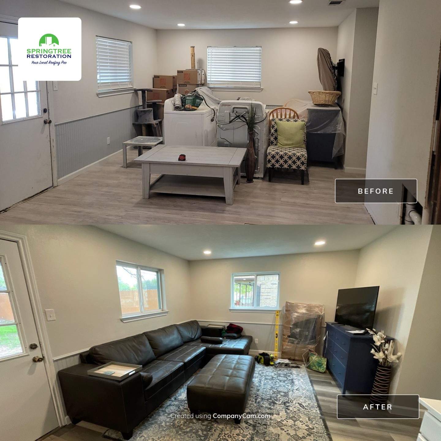 Interior flooring project by Springtree Restoration 