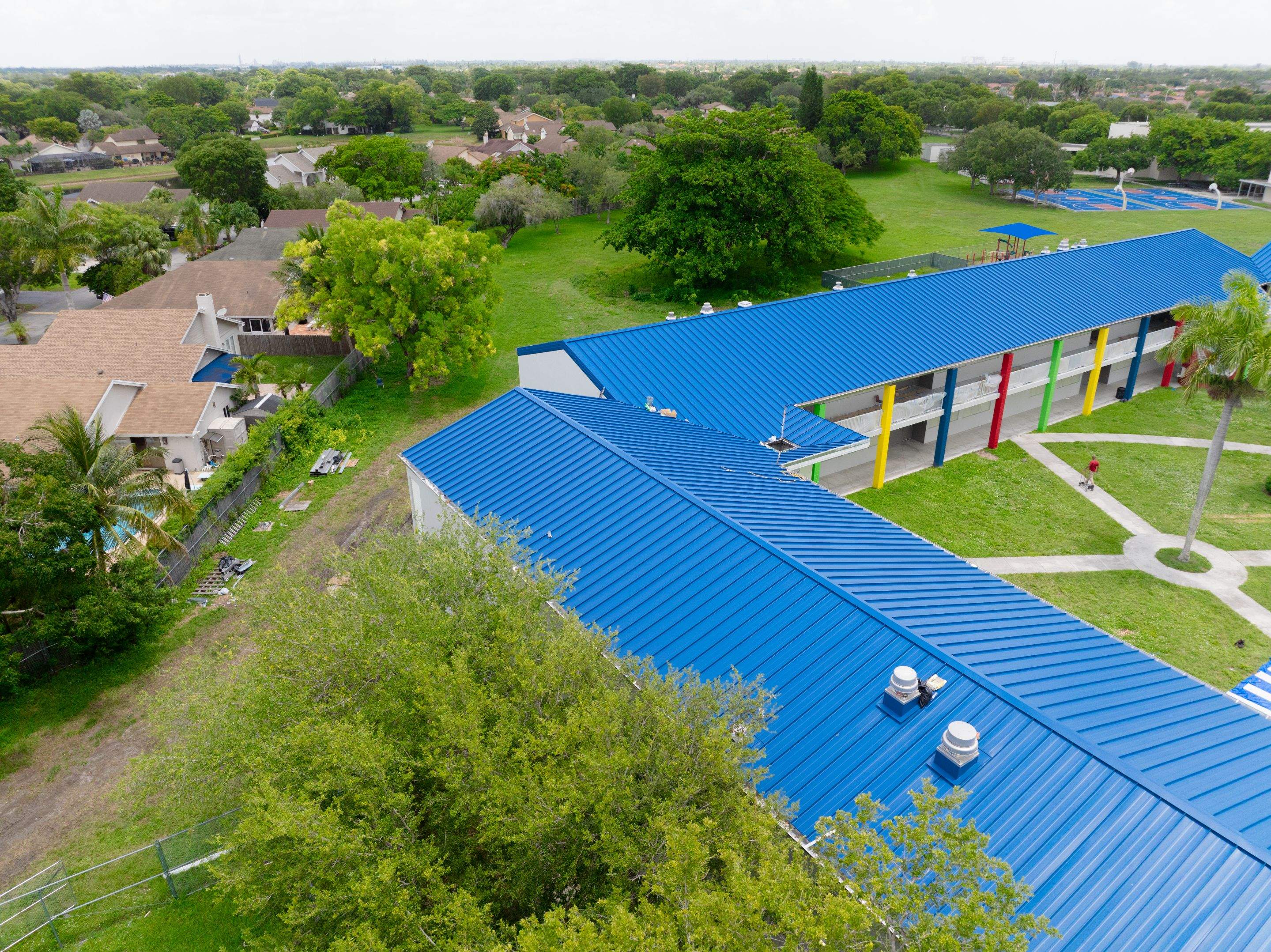 24ga 1.5" Mechanical Seam Slate Blue by Total Roofing System The Metal Roof Experts
