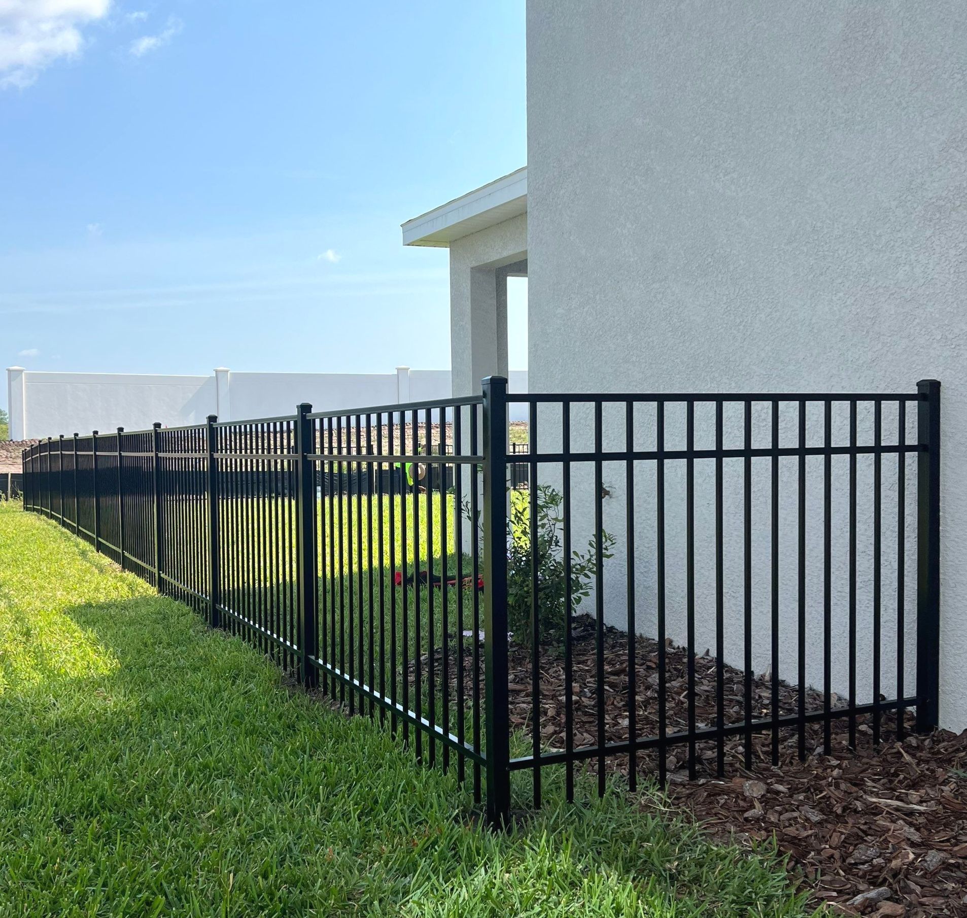 Aluminum Fence Installation using Black 3 Rail Aluminum Fence by Asap fence and gates, LLC