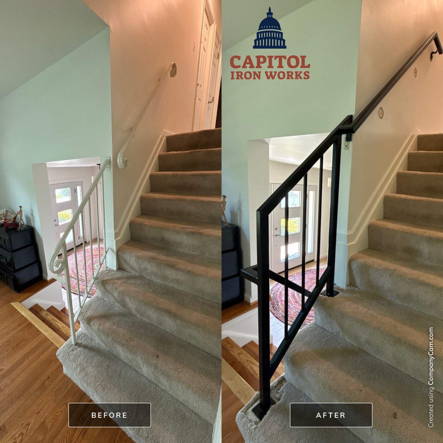 Classic Steel Handrails and Picket Railing – Poolesville, MD by Capitol Iron Works