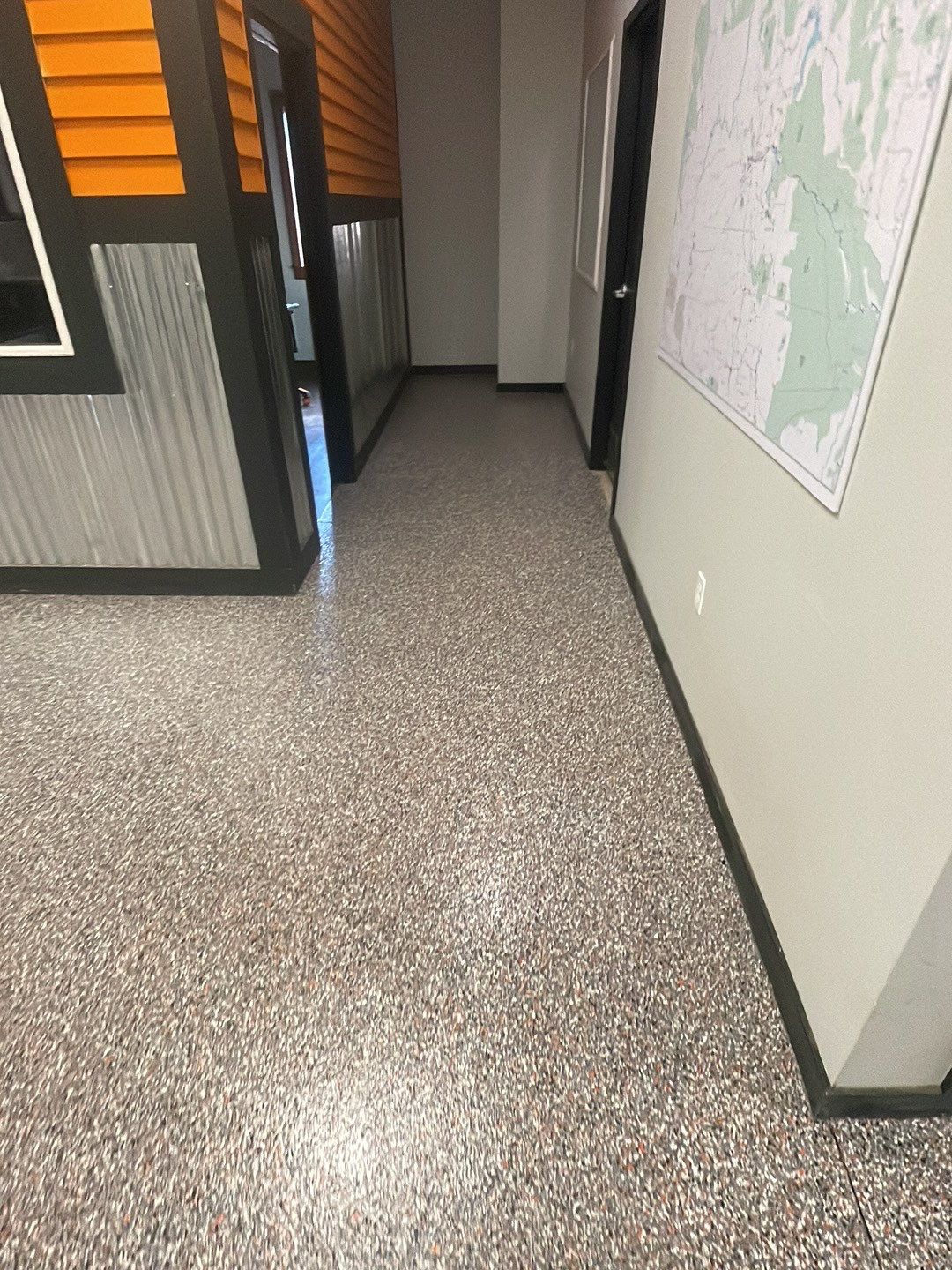 Equipment Share Commercial Floor Transformation using Smoke w/ 5% Orange by Croc Coatings, LLC
