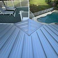 .032 Aluminum 1.5" Mechanical Seam Silver Metallic by Total Roofing System The Metal Roof Experts