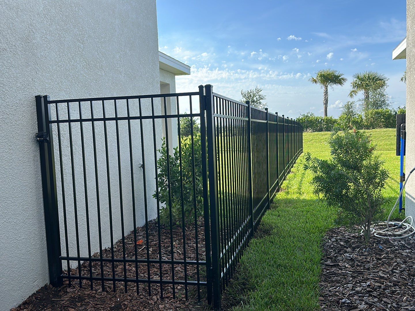 Aluminum Fence Installation using Black 3 Rail Aluminum Fence by Asap fence and gates, LLC