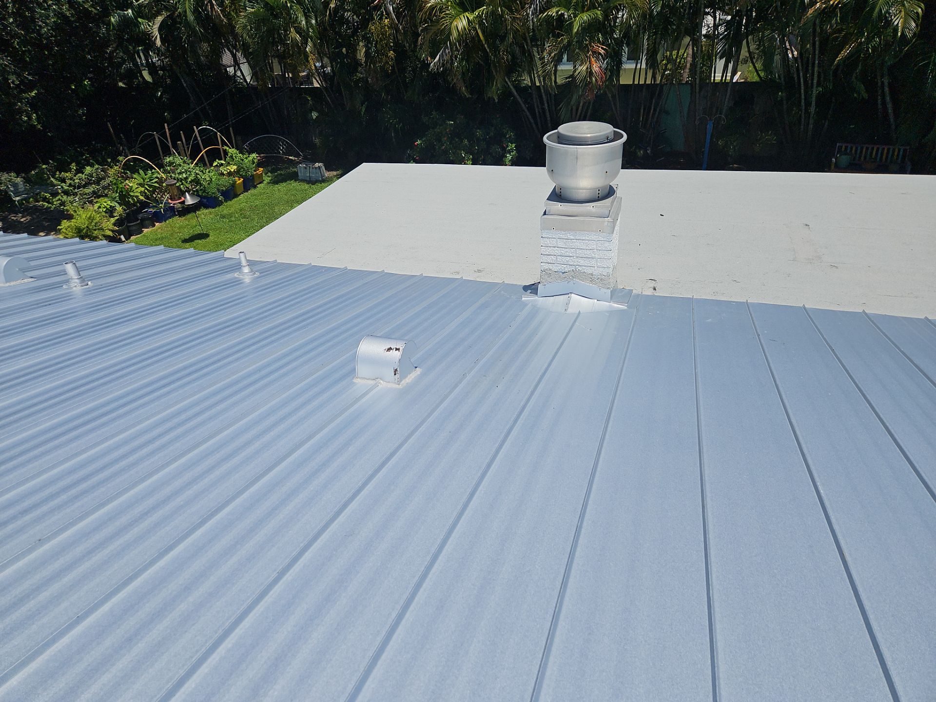 Residential Roofing Installation using 1" Nail strip metal roof by BLUES BROTHERS ROOFING