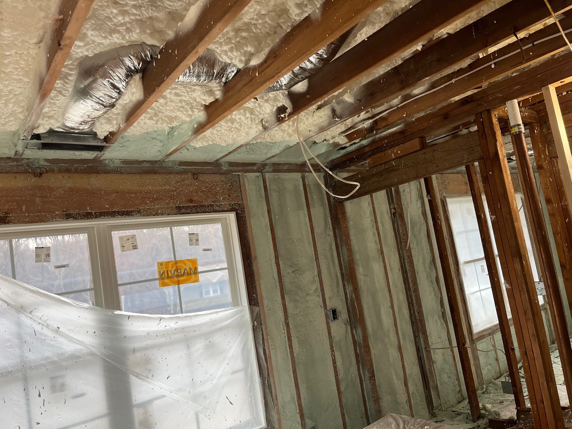 Basement Exterior Walls using Closed Cell Spray Foam by NYS Foam & Energy