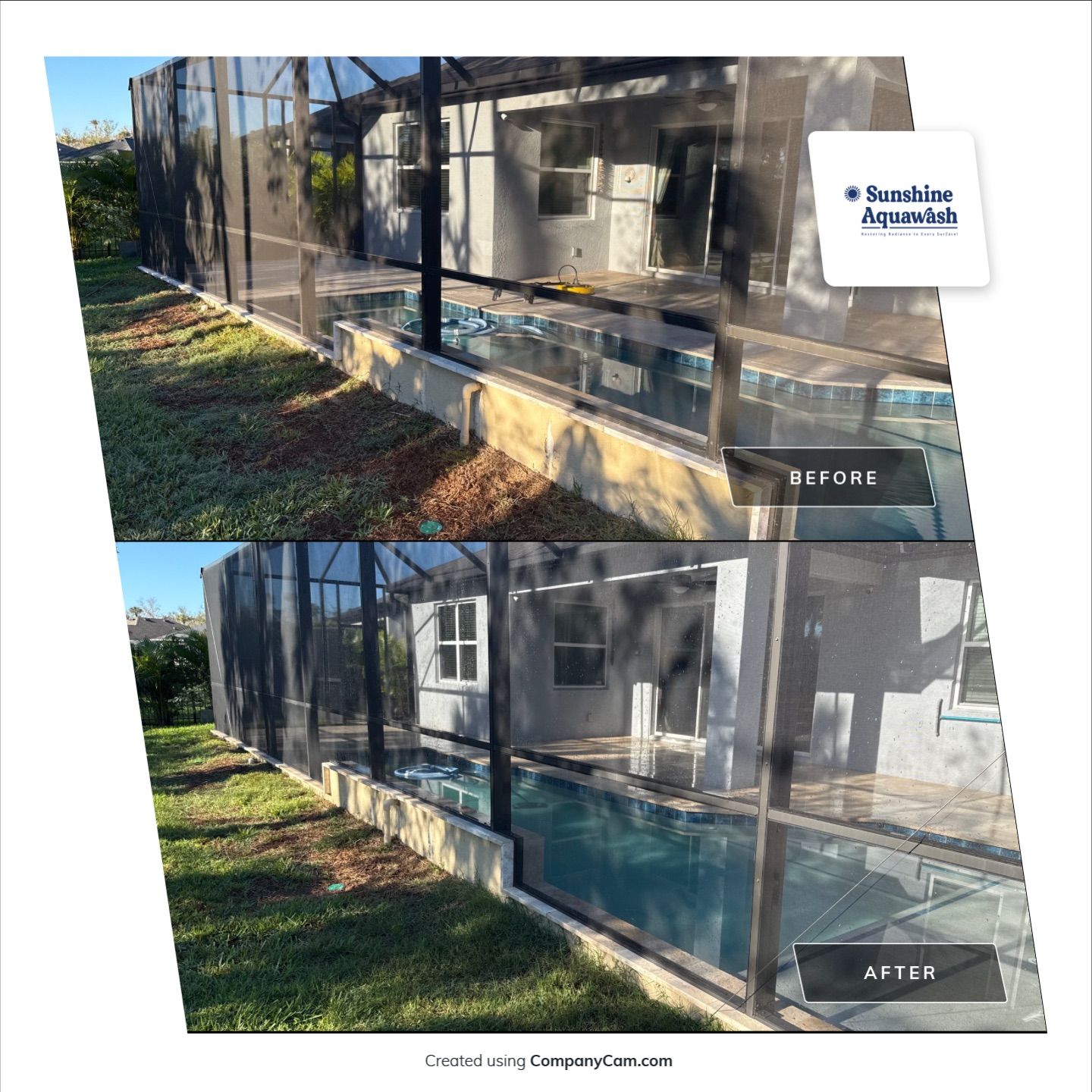Paver Pool Deck Cleaning & Pool Cage Cleaning in Trevesta – Palmetto, FL by Sunshine AquaWash