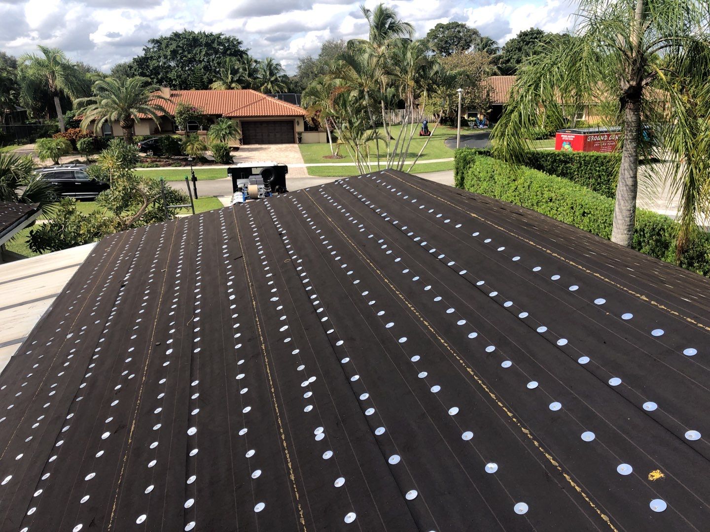 Residential Roofing Installation using 1" Nail strip metal roof by BLUES BROTHERS ROOFING
