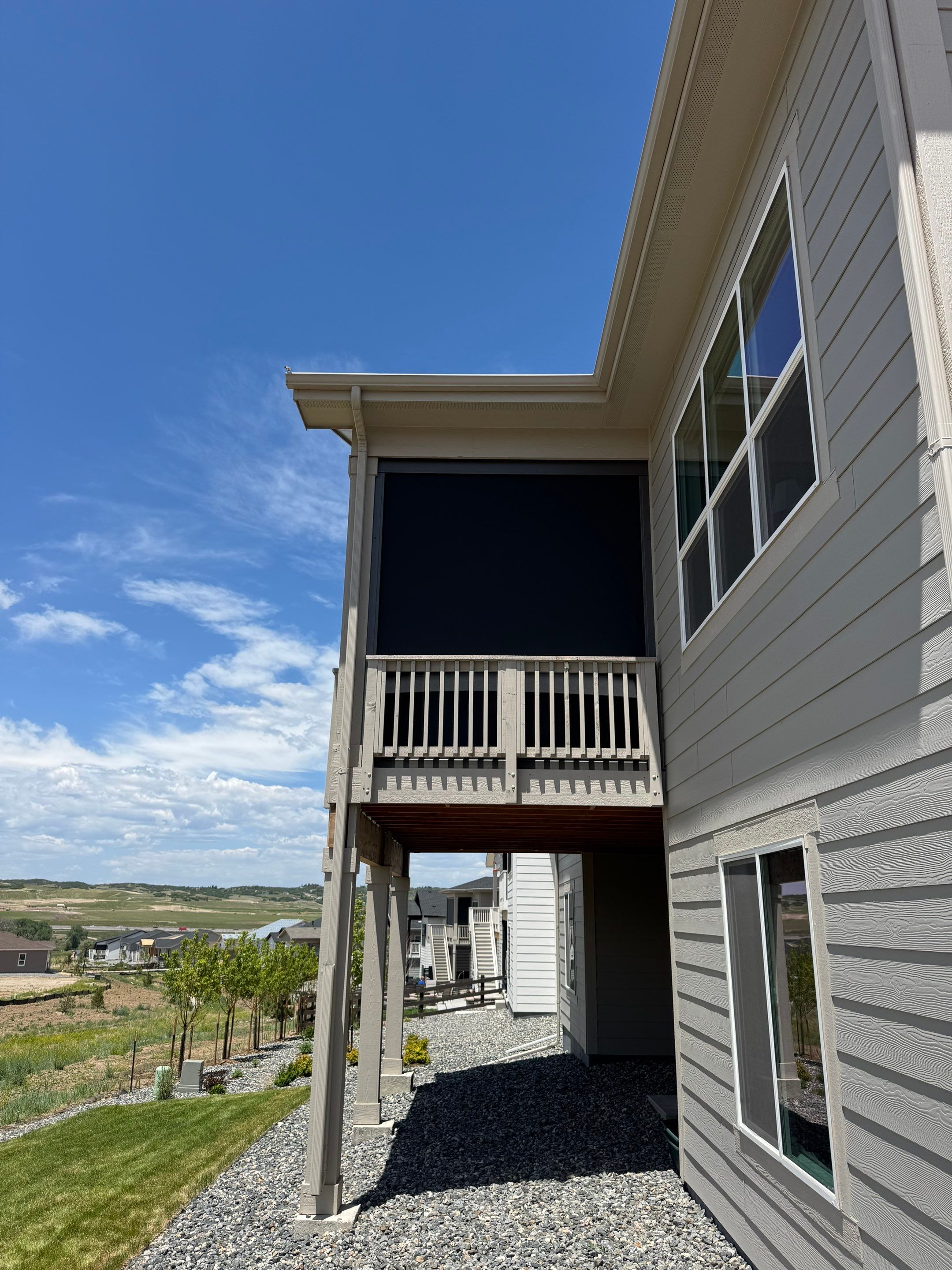 Castle Rock Exterior All-Weather MagnaTrack Screens Installation by Outdoor Solutions Colorado