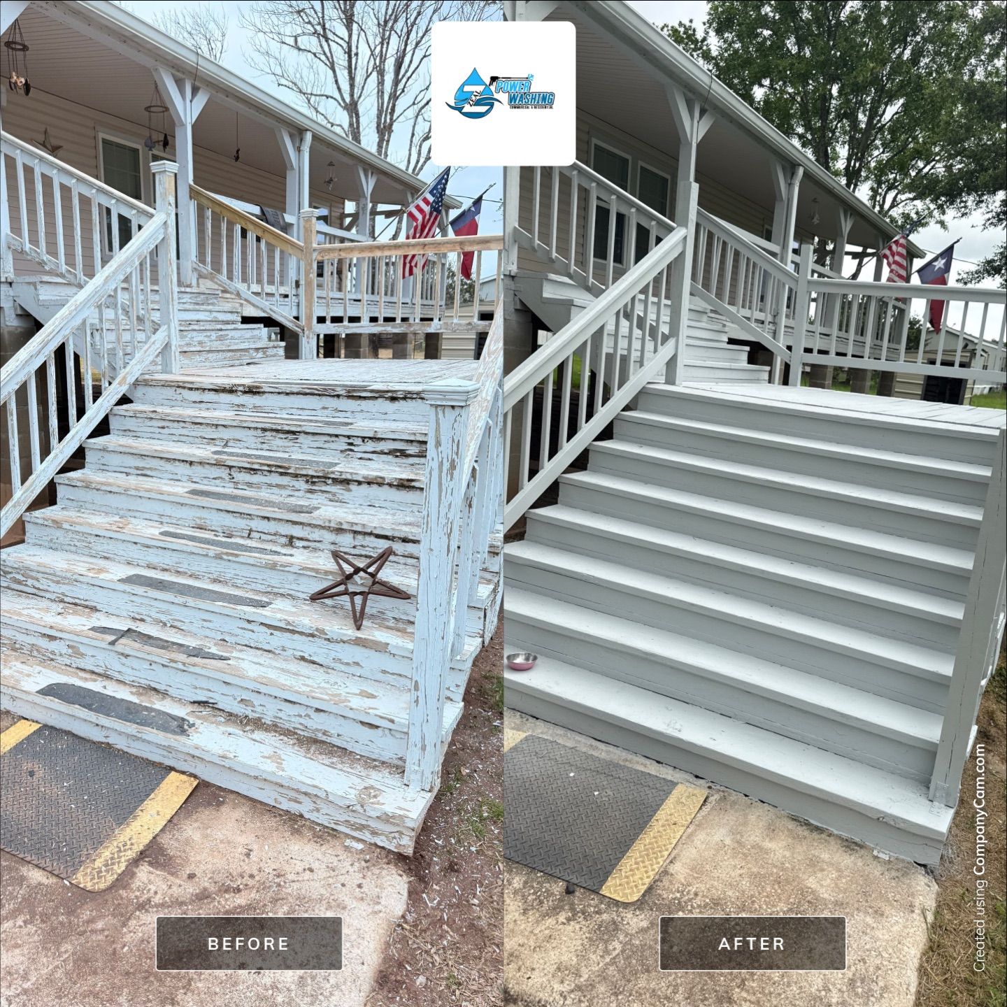 Elevated Deck Restoration and Staircase Refinishing in Rosharon, Texas by Zeal Power Washing