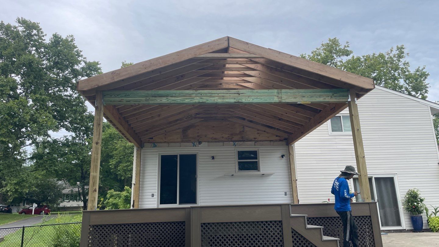 Deck Resurface with A-Frame Roof by deck guardian