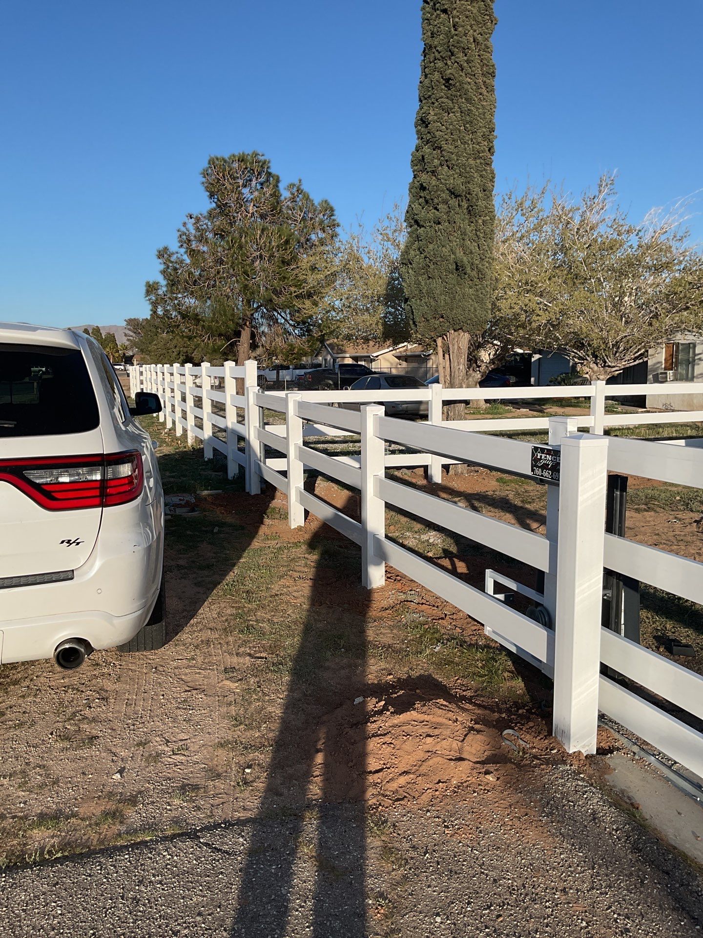 Fence Installation using Ranch Style Vinyl by Fence Guys Inc.