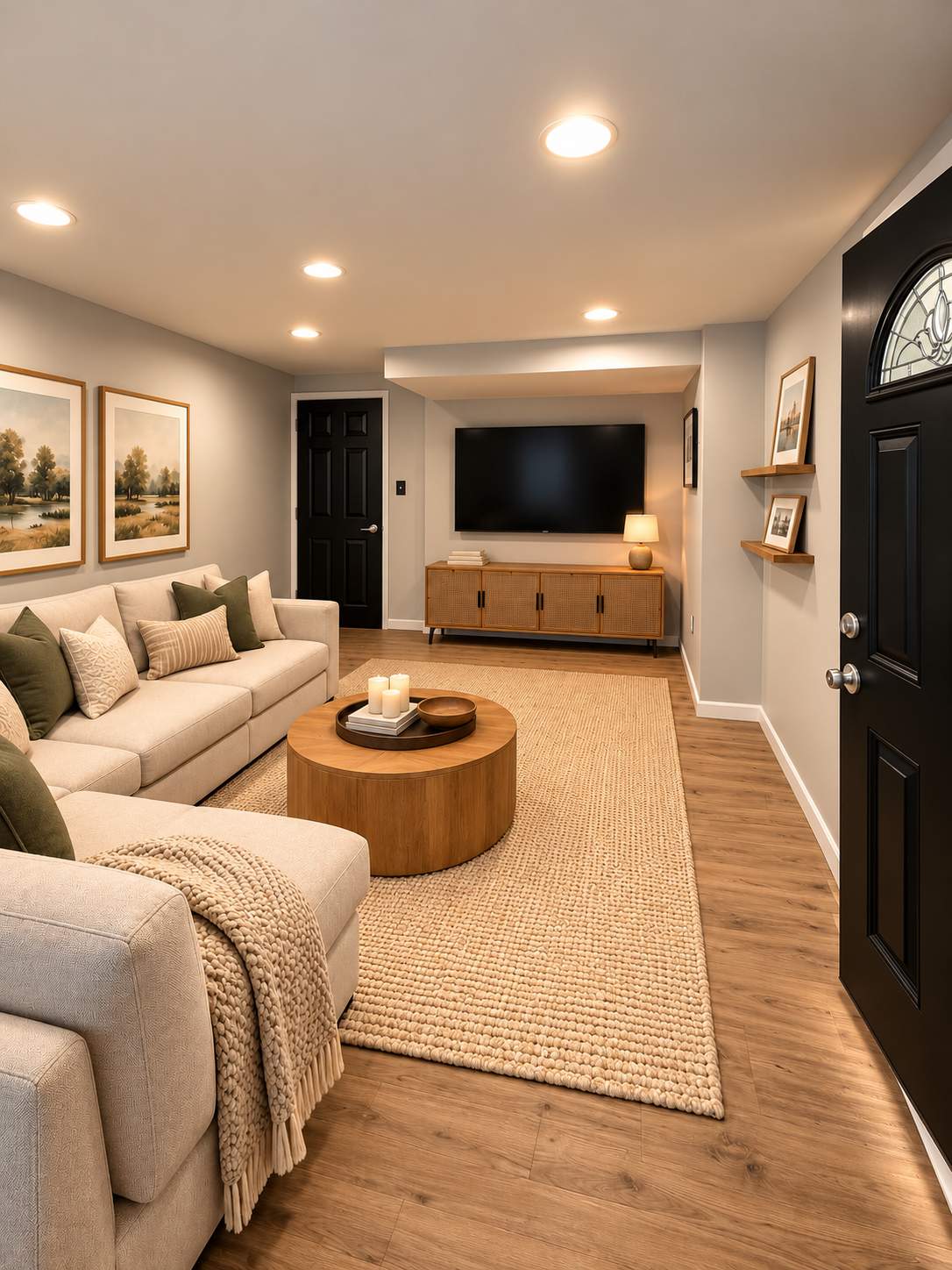 Finished Basement Remodel with LVP Flooring, Recessed Lighting & Modern Finishes by Remodel Now