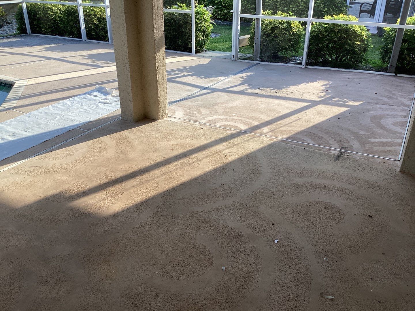 Patio using Pebble Beach by Amvet concrete coatings llc