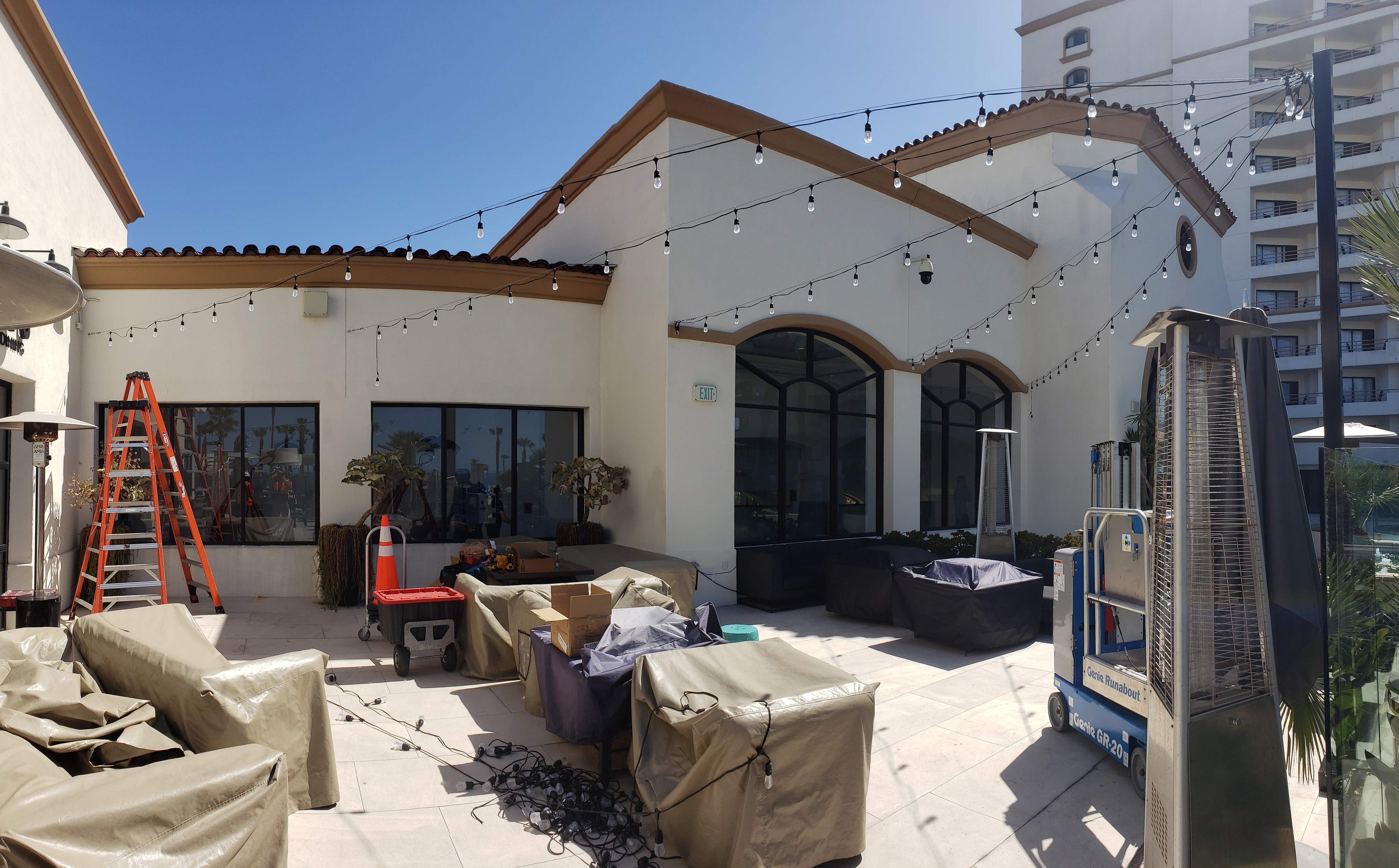 Hilton Waterfront Bistro Light Install by BrightLife Designs llc