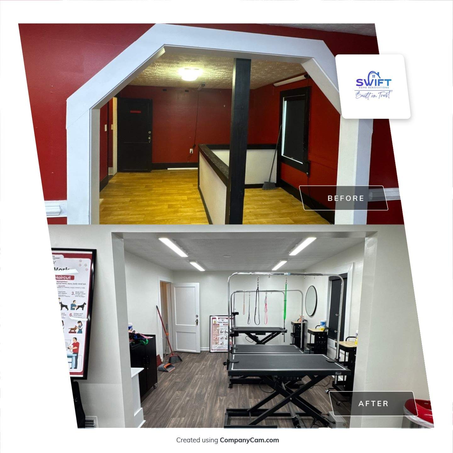 Commercial Pet Grooming Salon Interior Remodel in Powder Springs by Swift Home Renovations