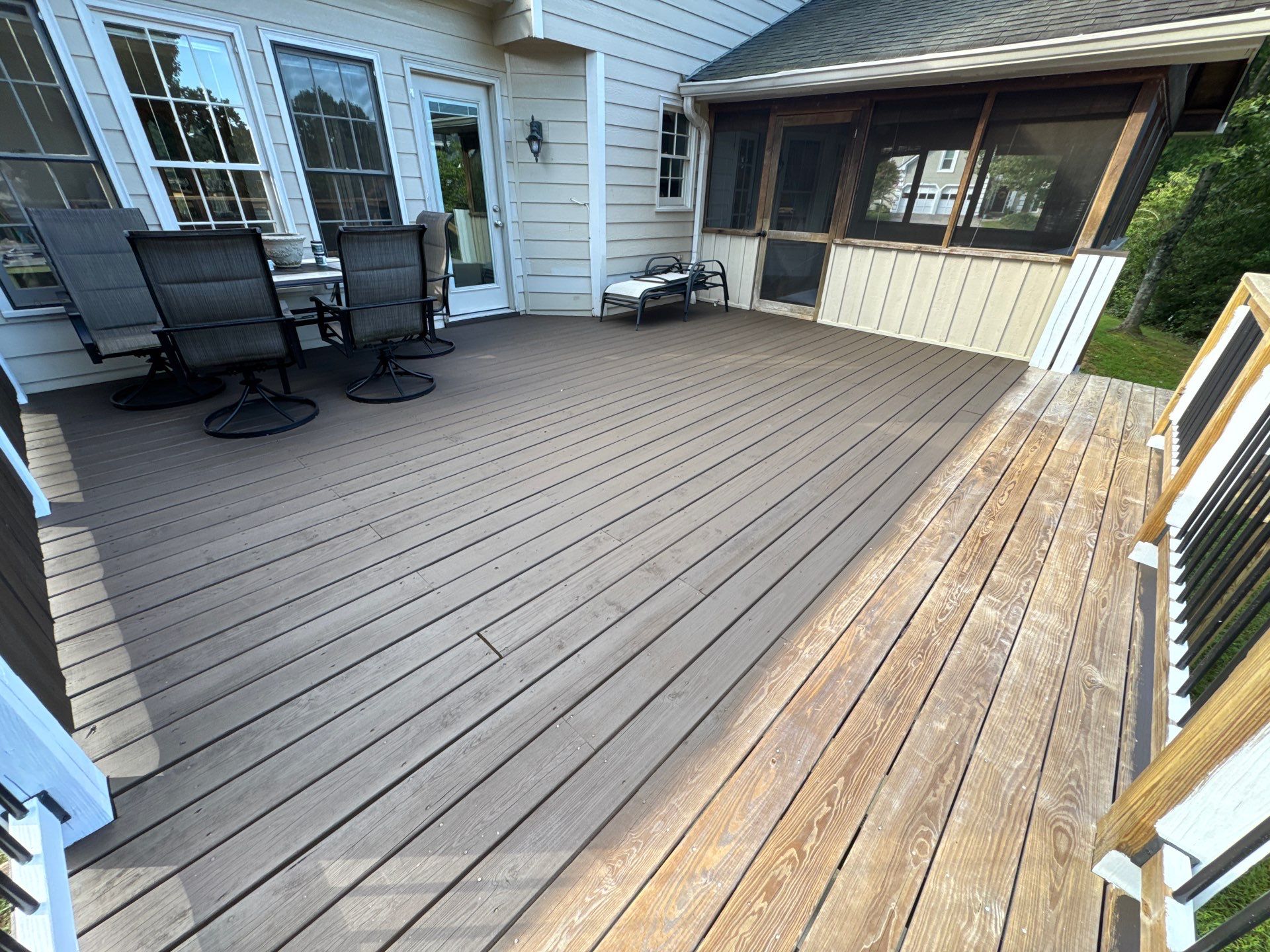 Modern Deck and Staircase Refinishing in Acworth, Georgia by Swift Home Renovations