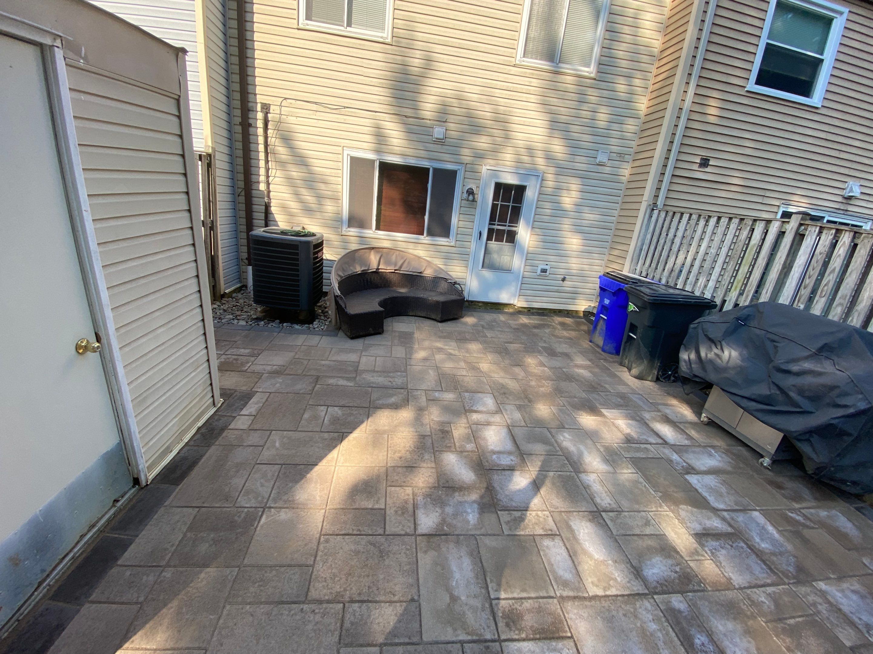 Backyard Transformation using Techo-Bloc Pavers by The Smet Companies, LLC