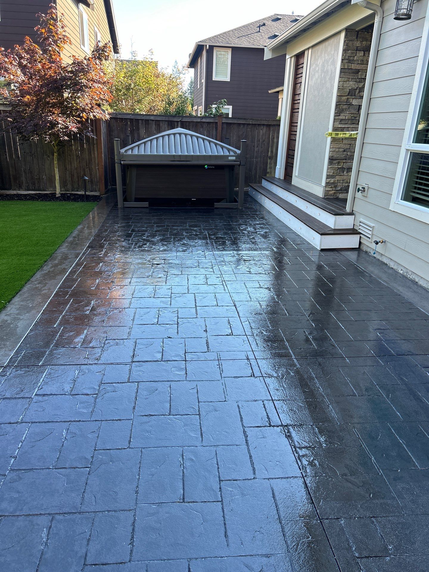 Stamped Concrete Driveway with Sealed Finish | Everett  by Jireh Asphalt & Concrete Inc 